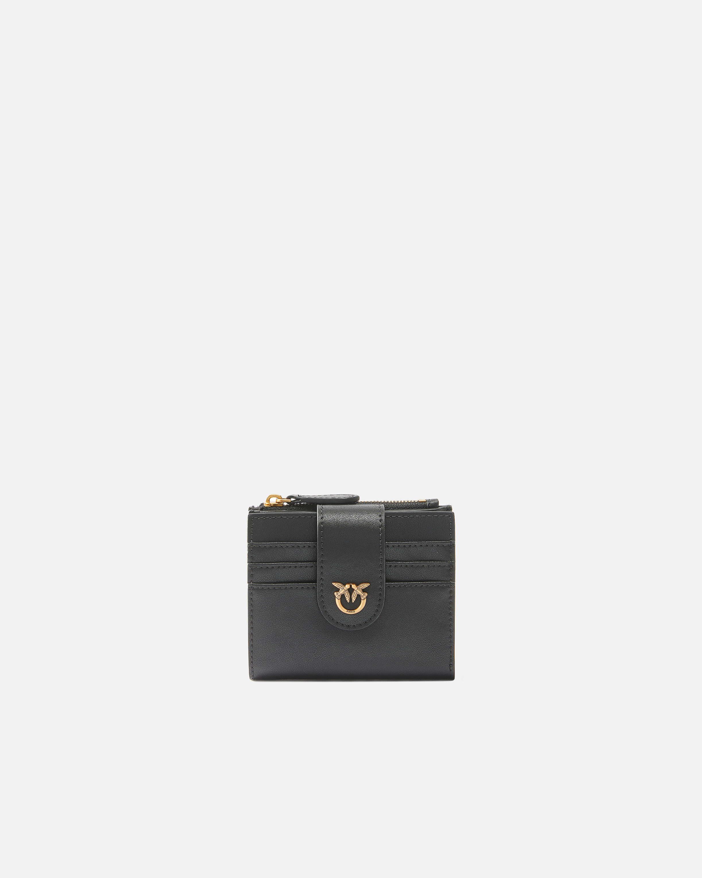 Small smooth leather wallet with logo PINKO