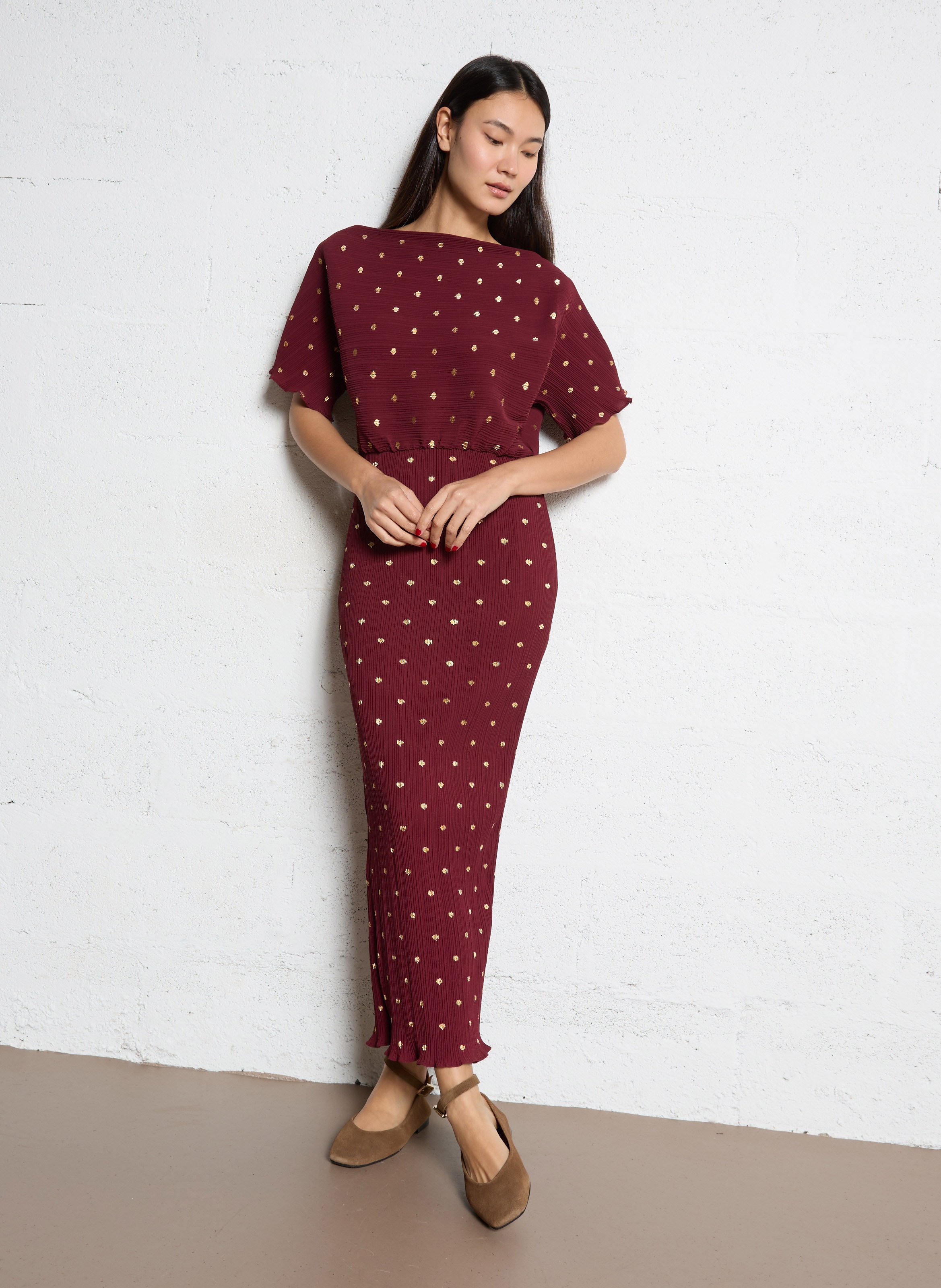 Ballerines à brides en cuir velours MELLOW YELLOW Marron