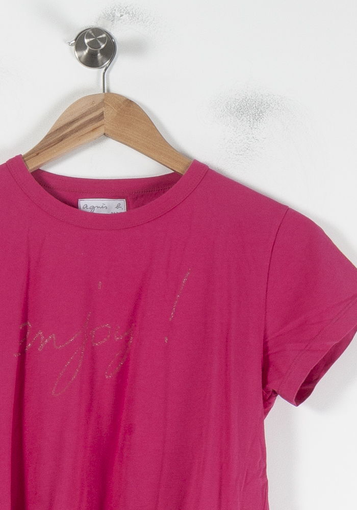 Tommy Badge T-shirt AGNES B. - Seconde Main Pink
