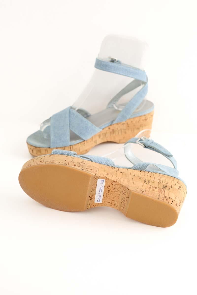 Faux leather sandals BONPOINT - Seconde Main Blue