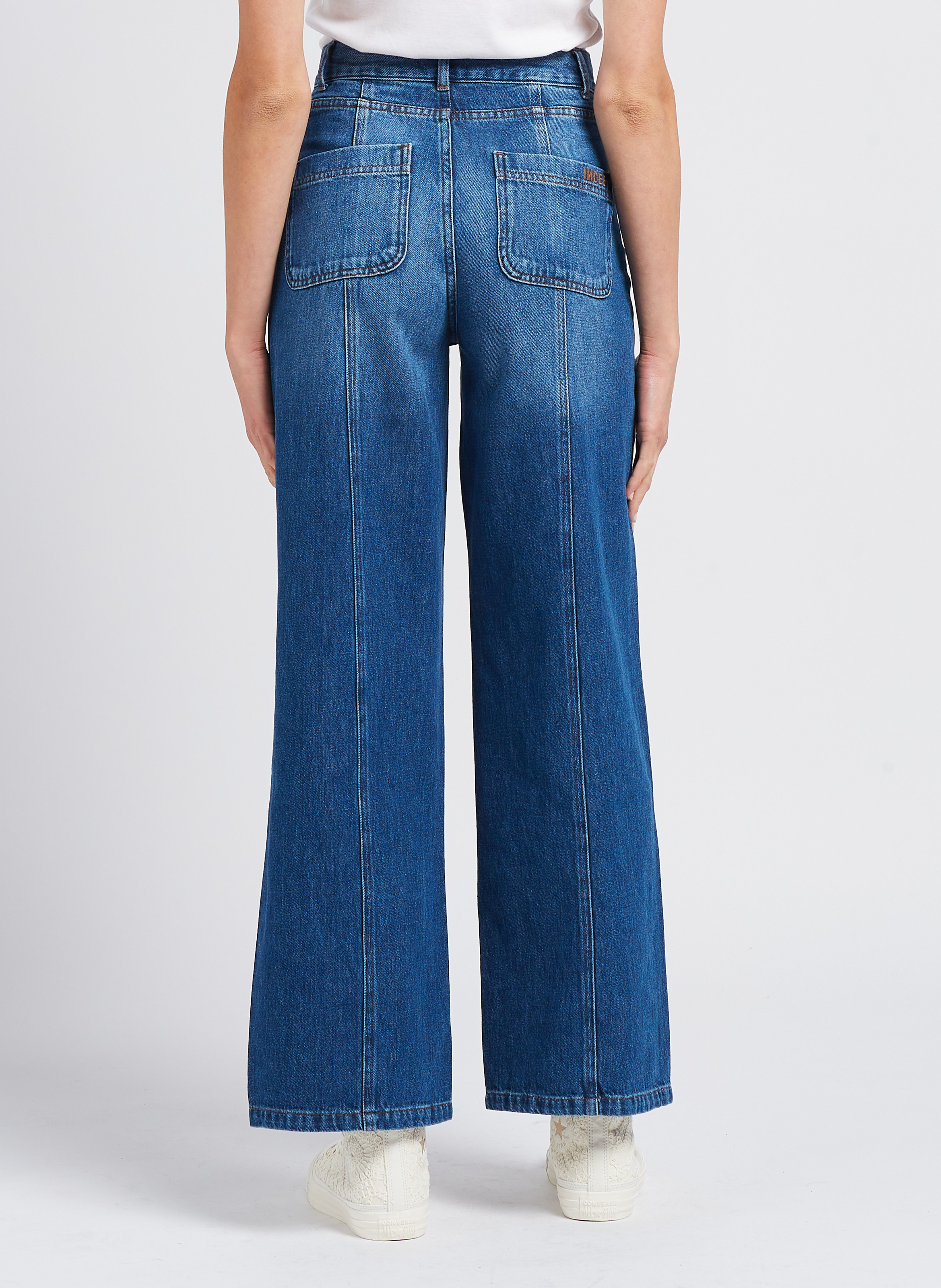 Jean large taille haute INDEE Bleu