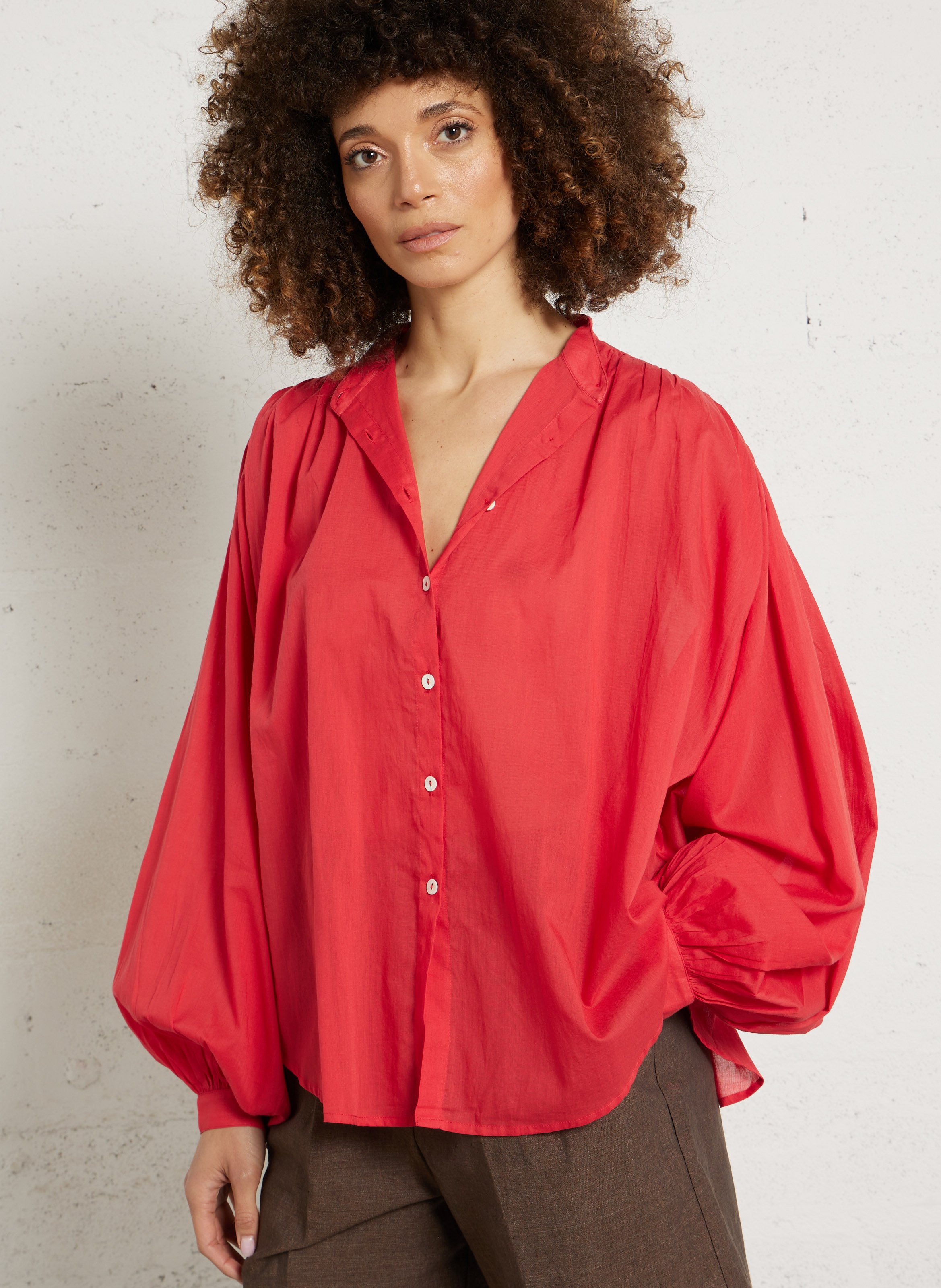 Cotton shirt MES DEMOISELLES Red