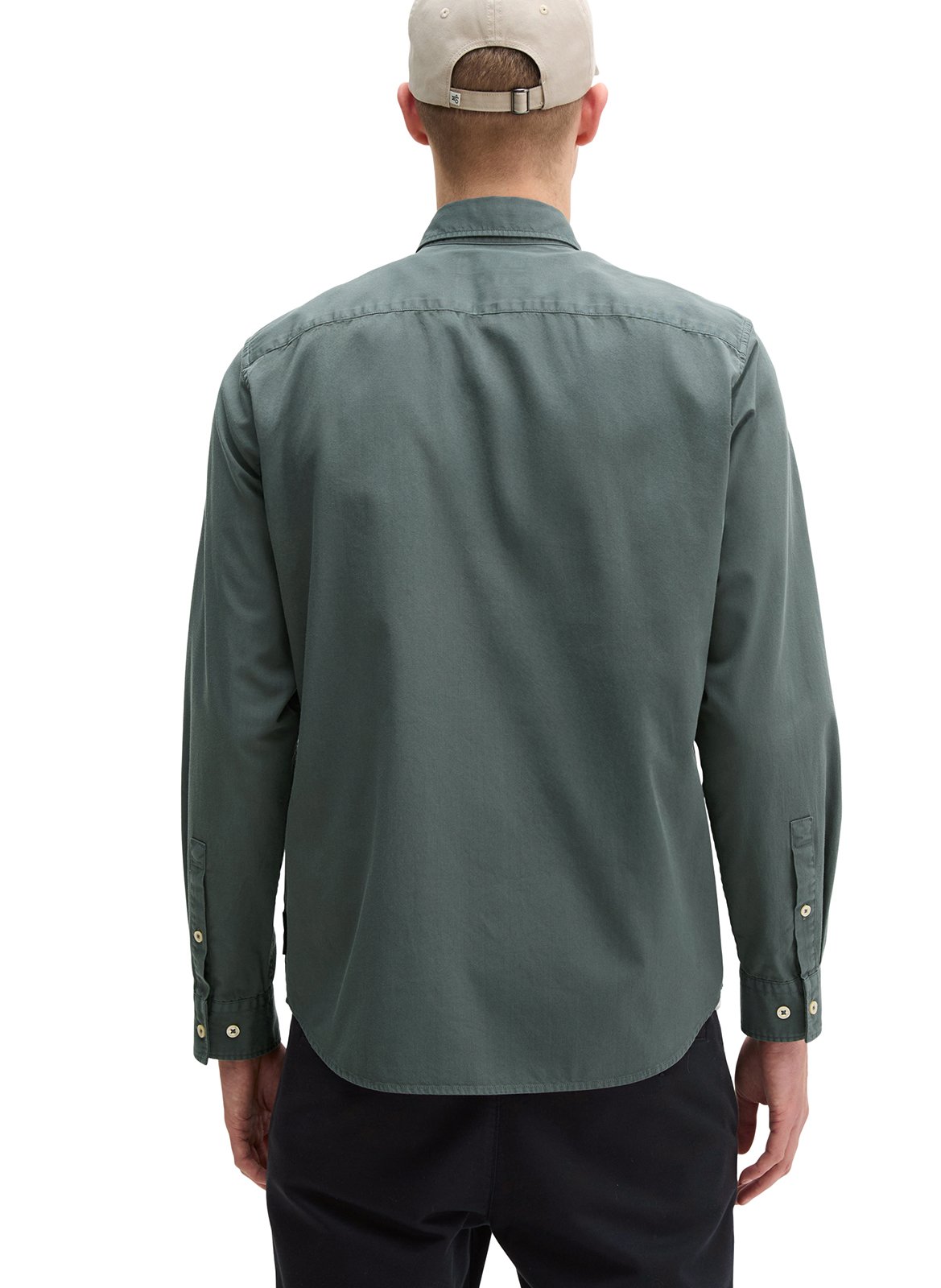 Einfarbiges Hemd aus Baumwolle MARC O'POLO Grun