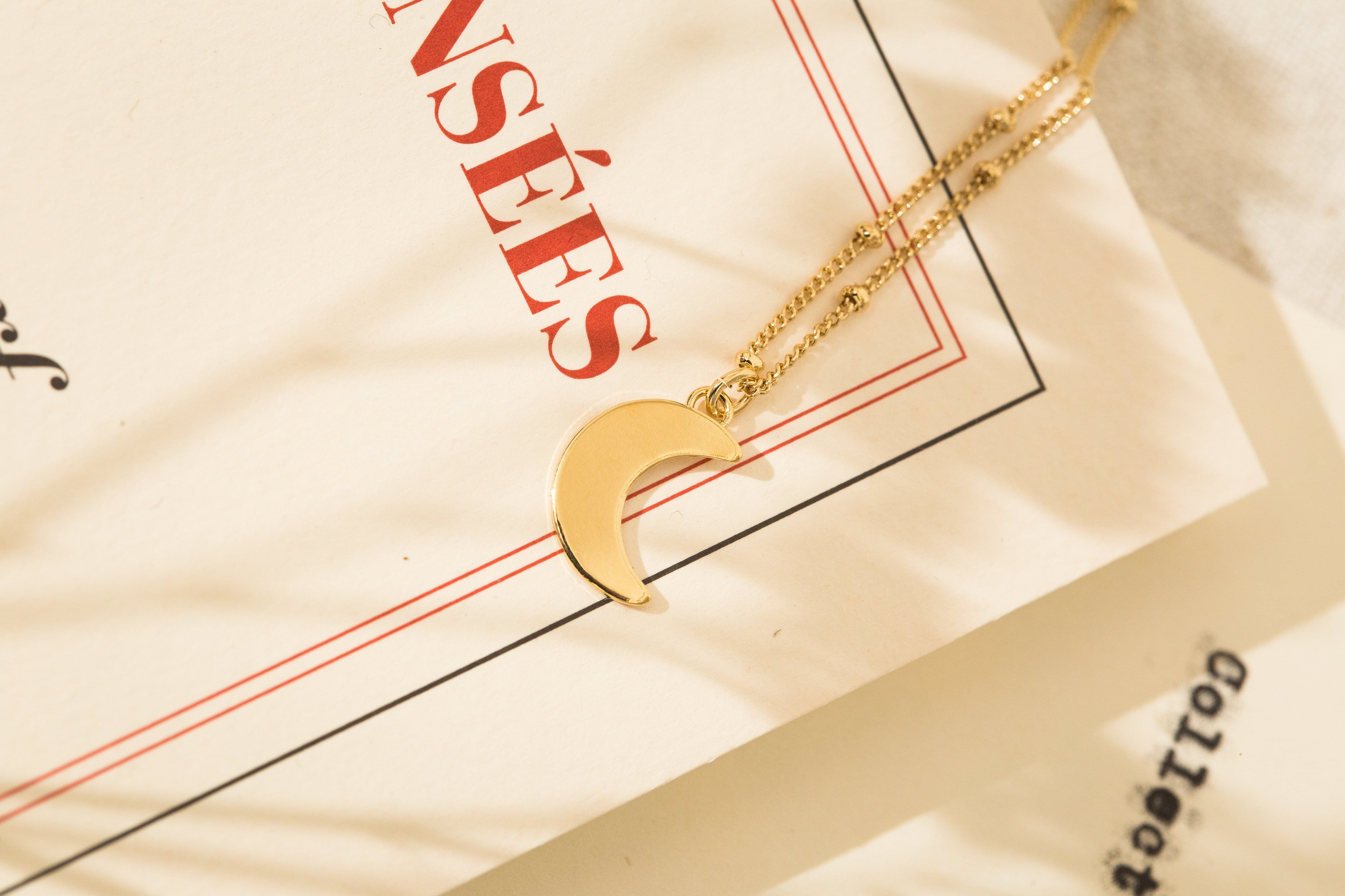 Gold-plated moon necklace Golden