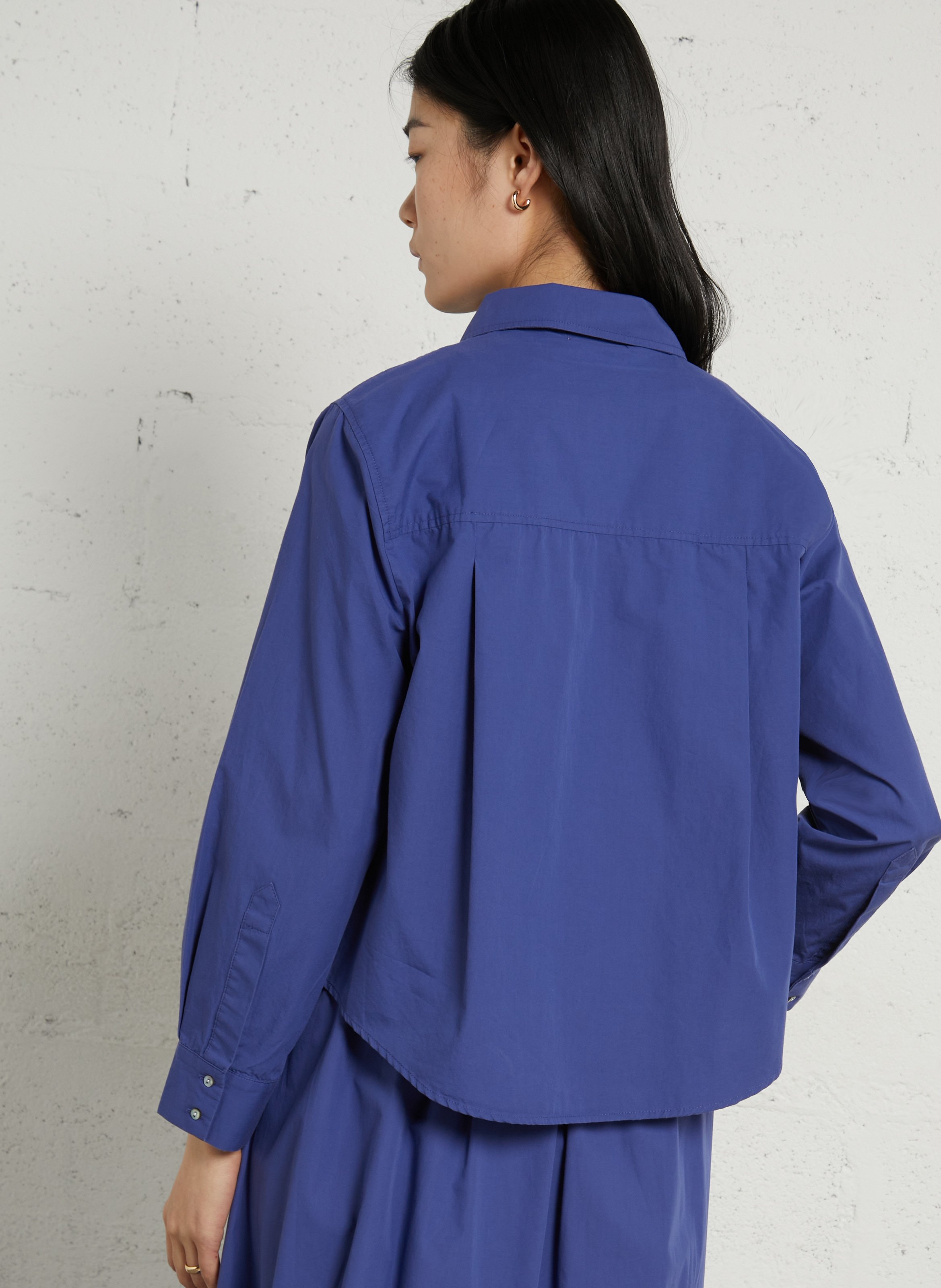 Short cotton poplin dress BELLA JONES Blue