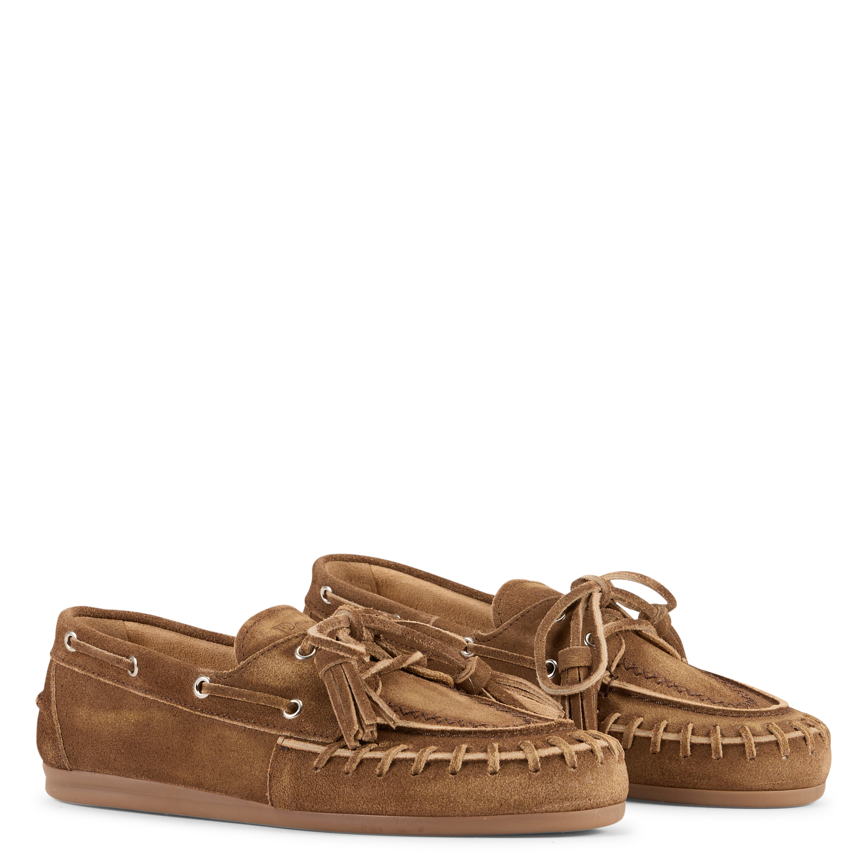 Leather deck shoes POSA Brown