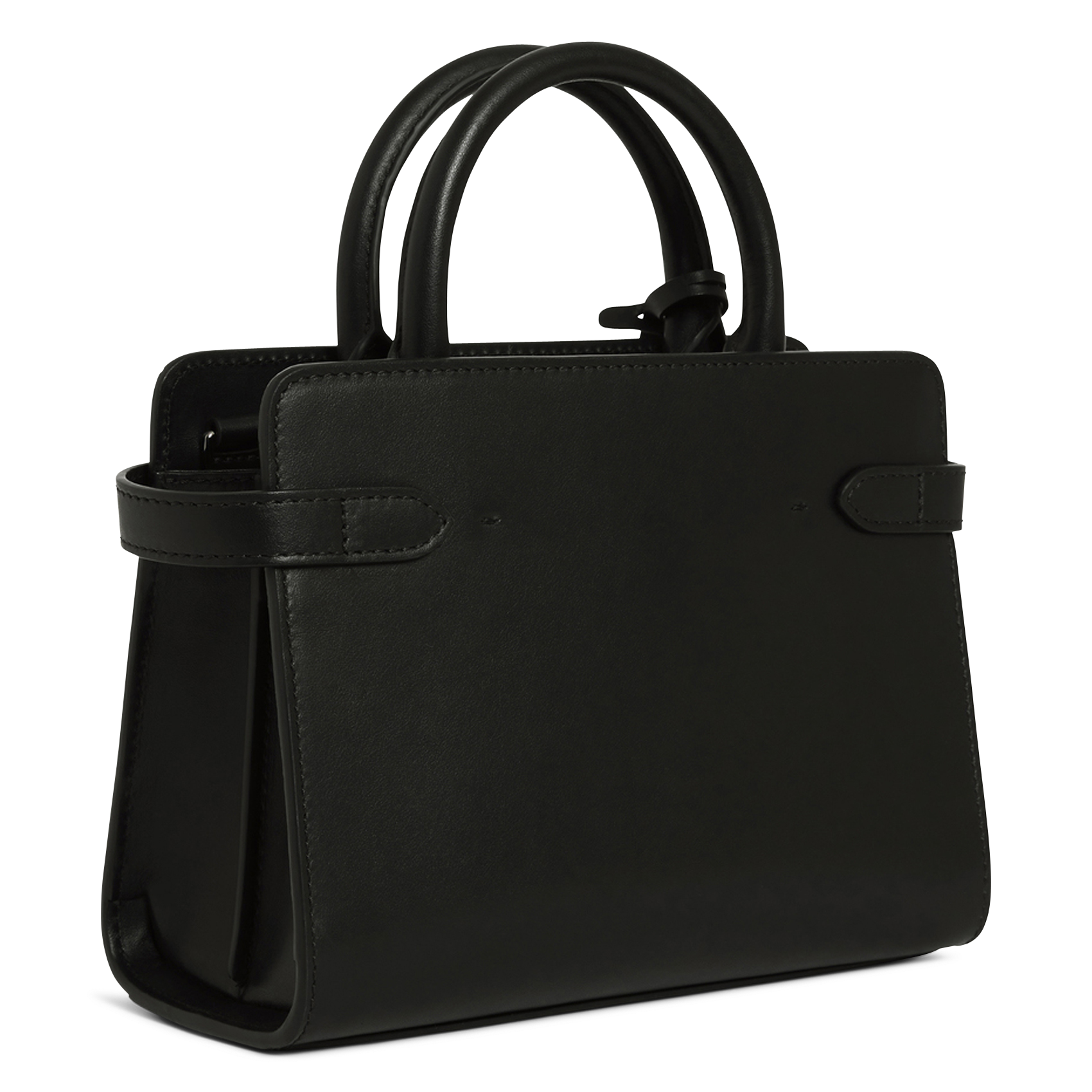 Kleine Handtasche mit Raphia-Effekt aus Leder. LE TANNEUR Schwarz