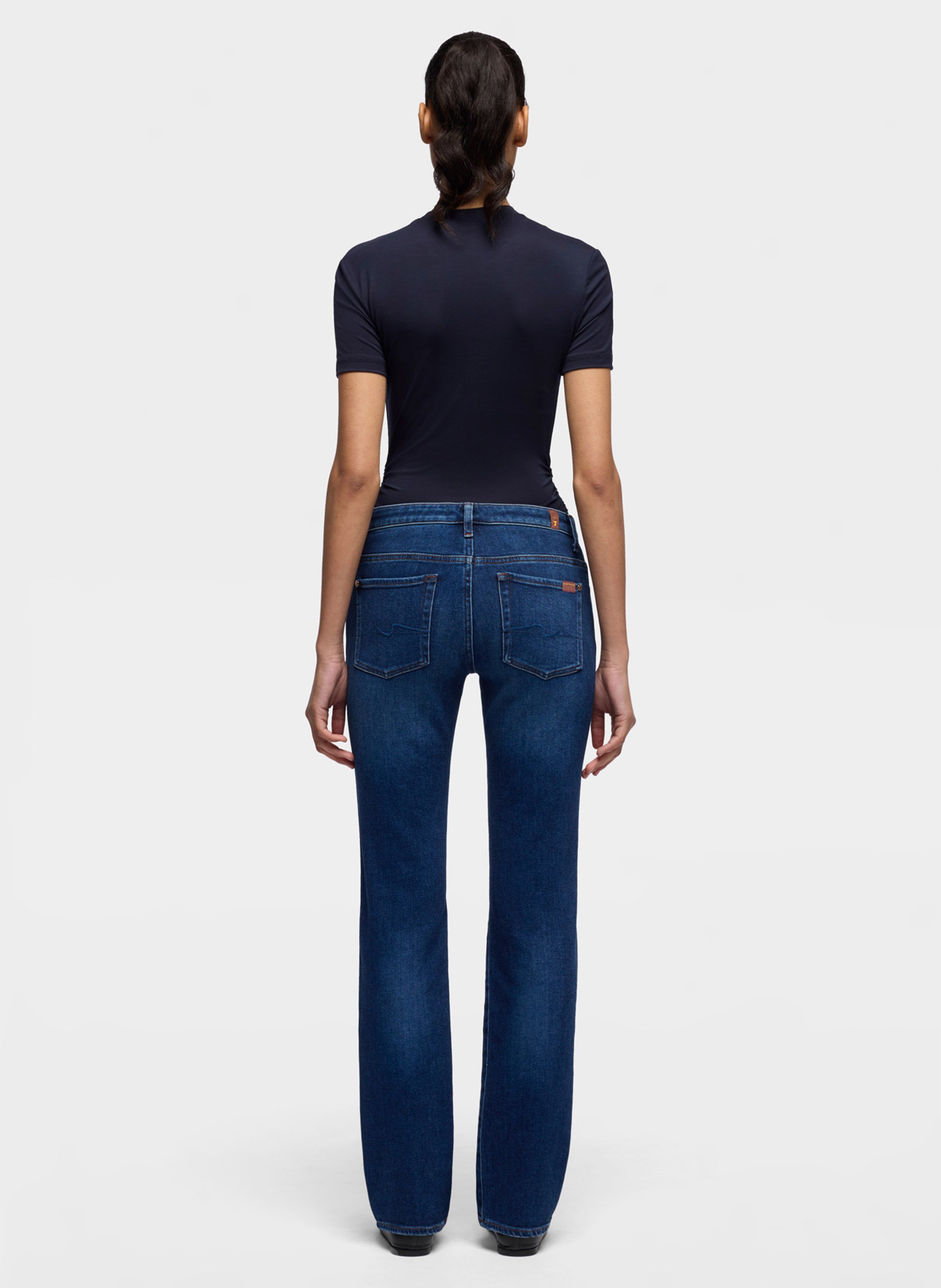 Jeans dritto vita bassa 7 FOR ALL MANKIND Blu