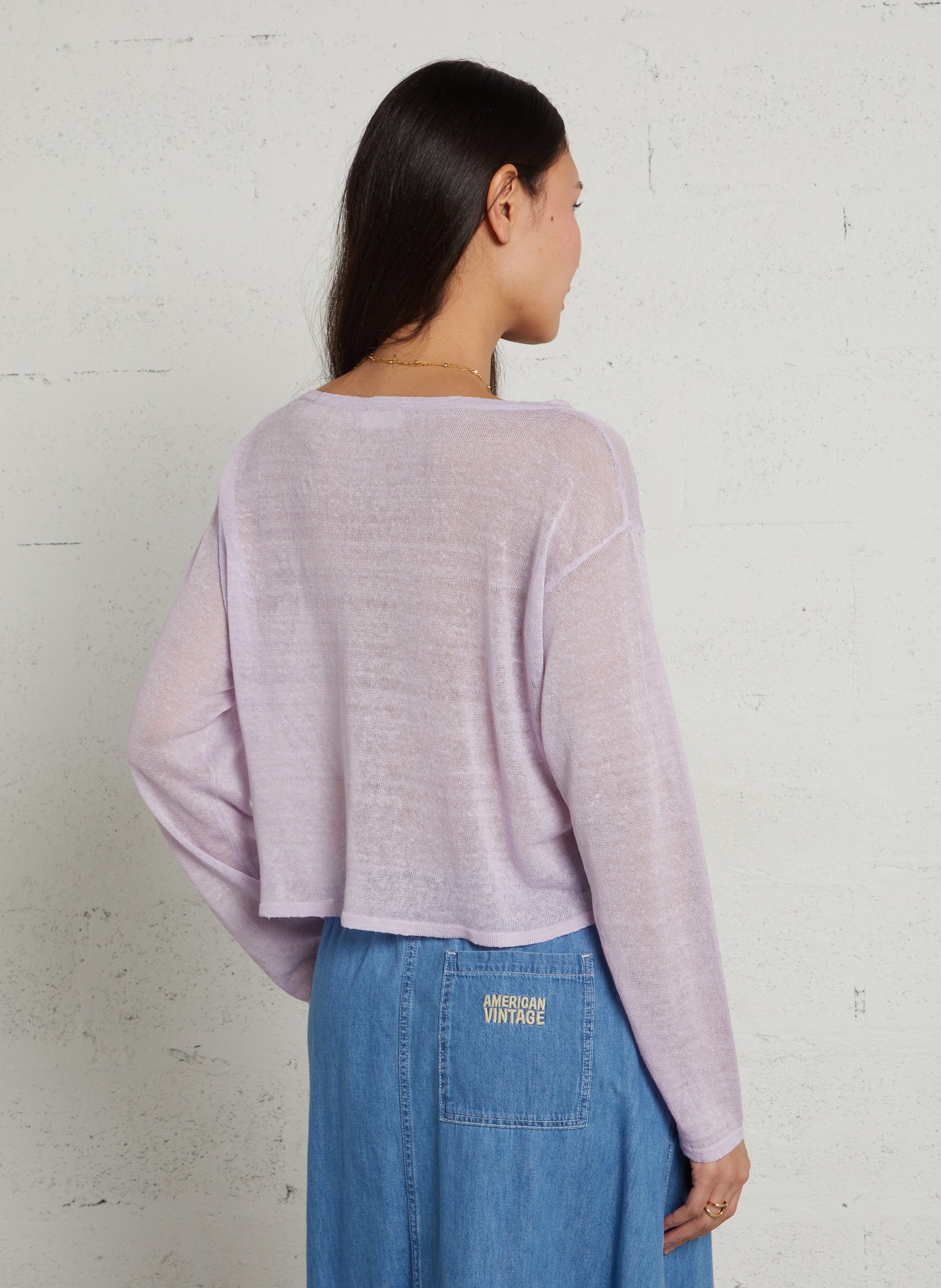 Pull en lin mélangé AMERICAN VINTAGE Violet