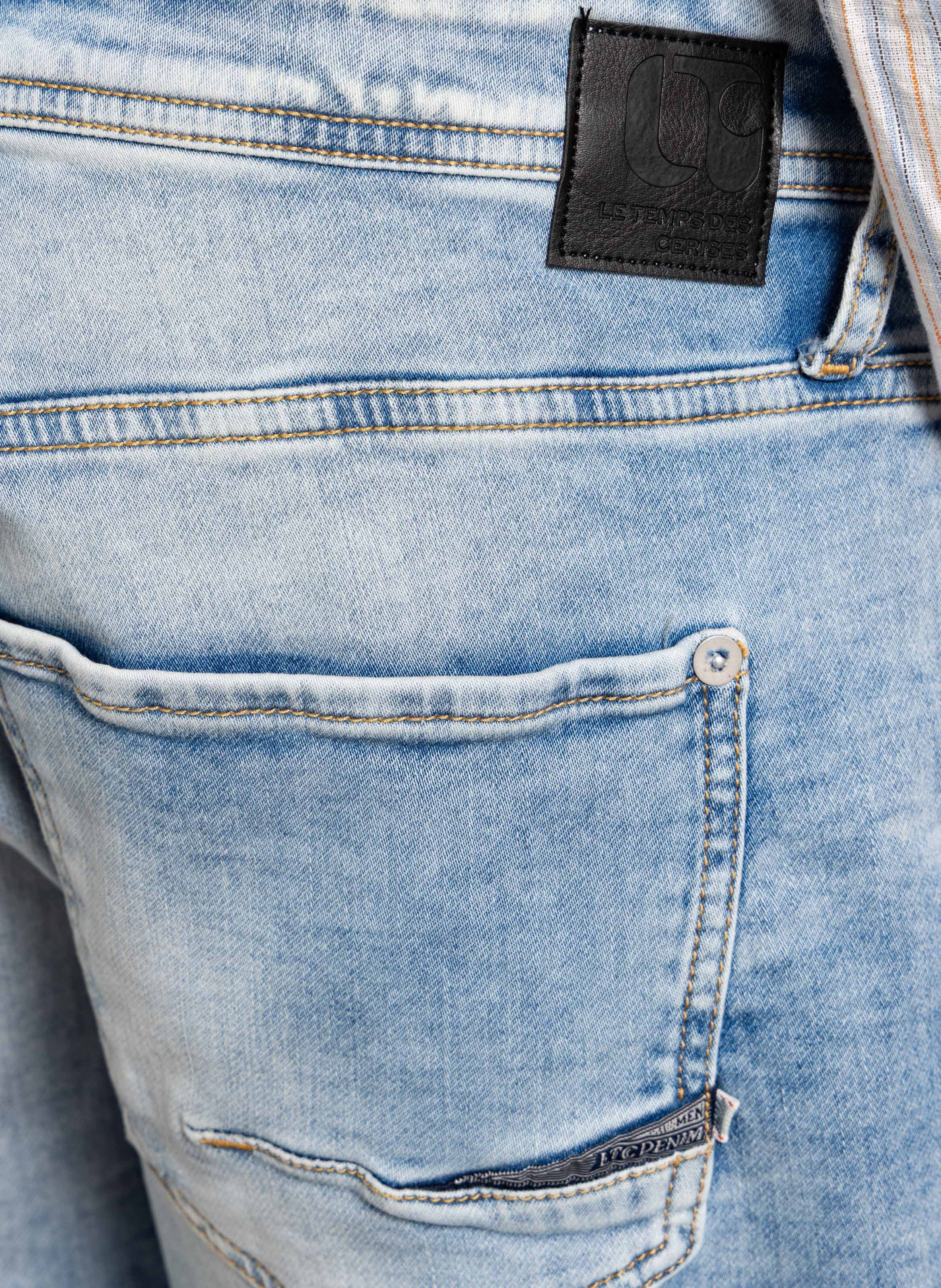 Bermuda droit en coton mélangé LE TEMPS DES CERISES Bleu