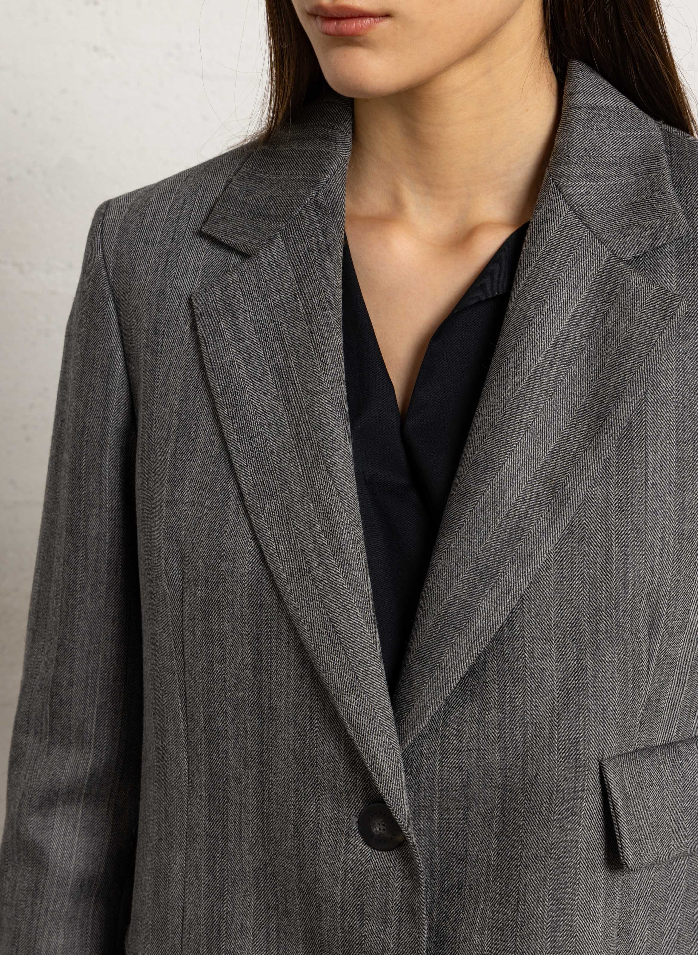 Oversized Jacquard-Blazer MARGAUX LONNBERG Grau