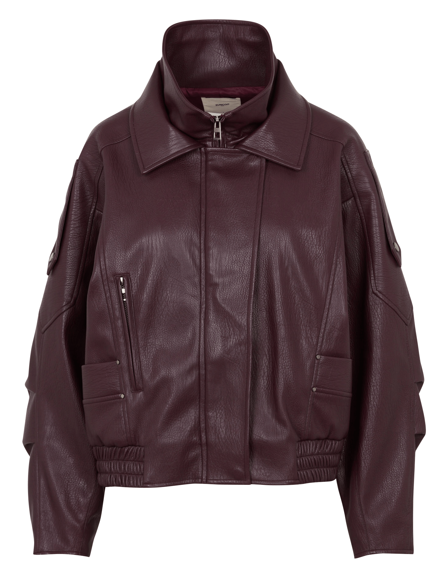veste effet cuir col montant SUNCOO Prune