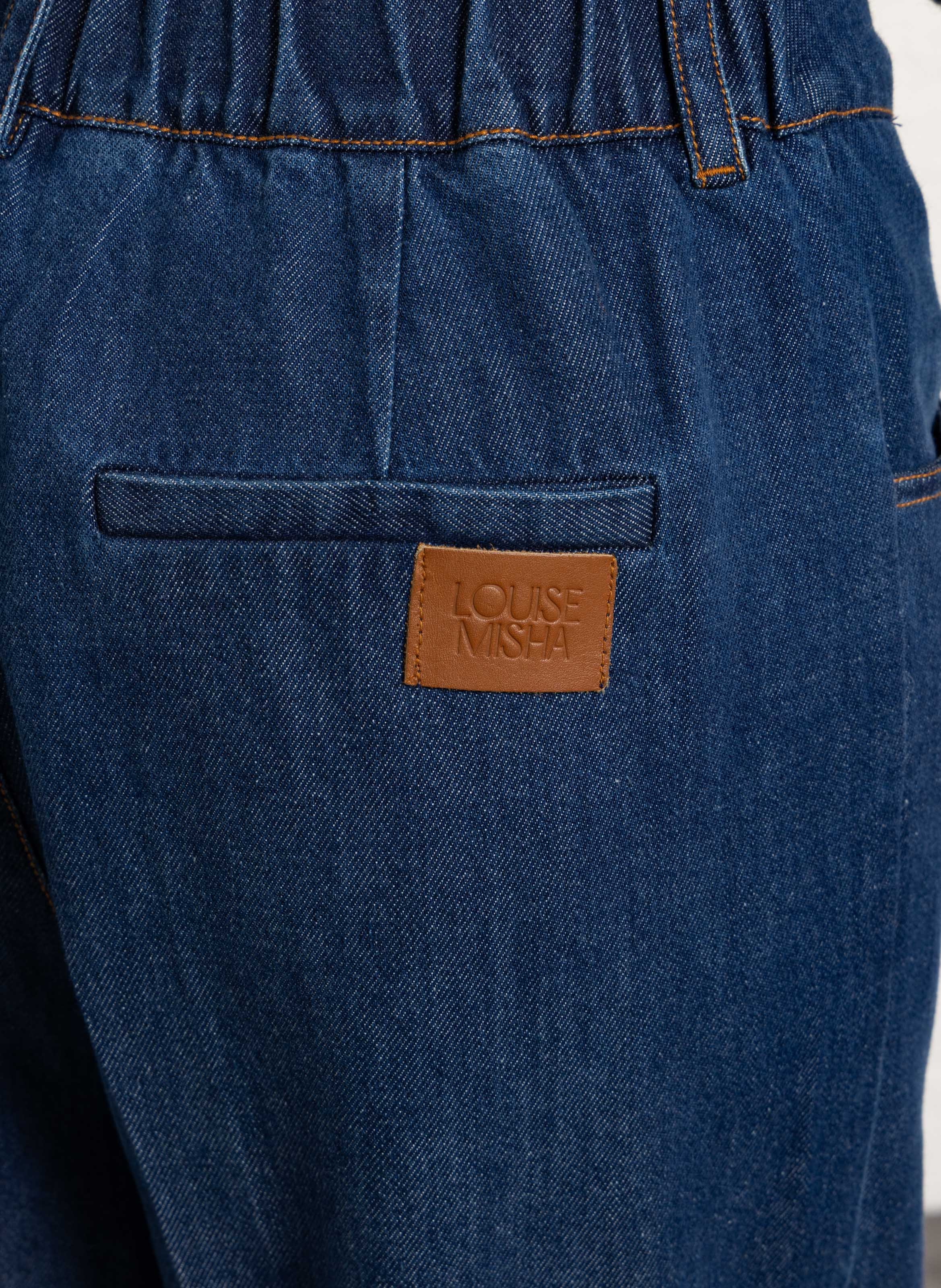 Soft wide-leg denim trousers LOUISE MISHA Blue
