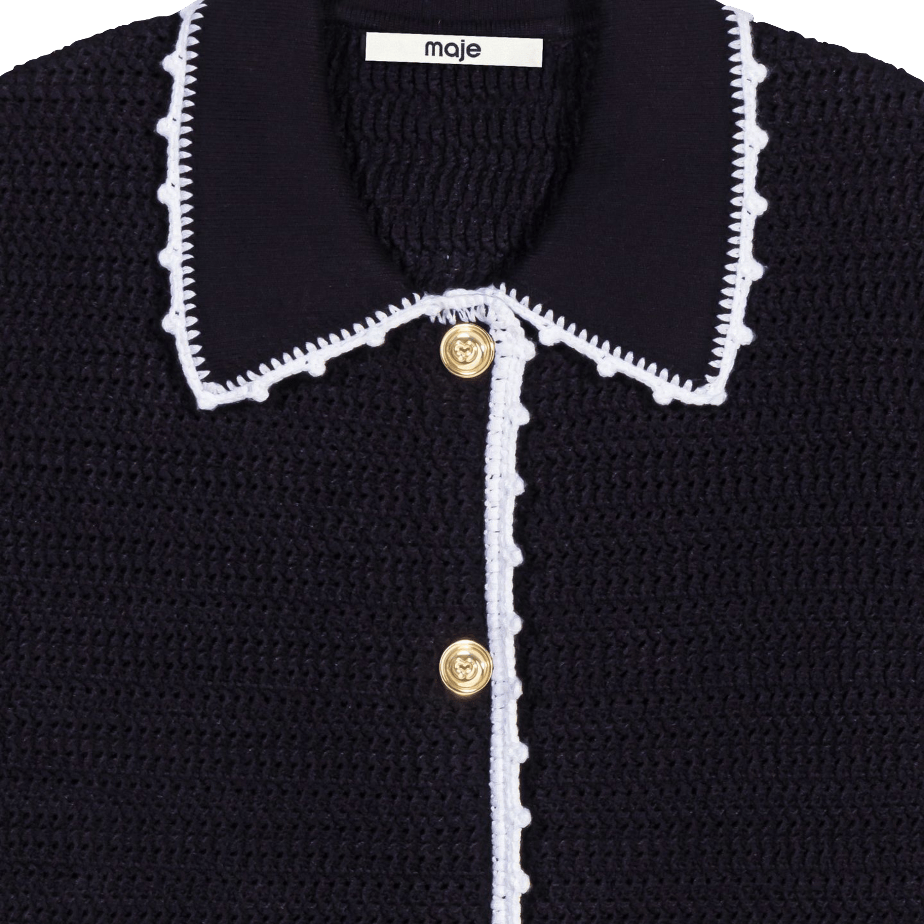 Cardigan droit en maille MAJE Bleu