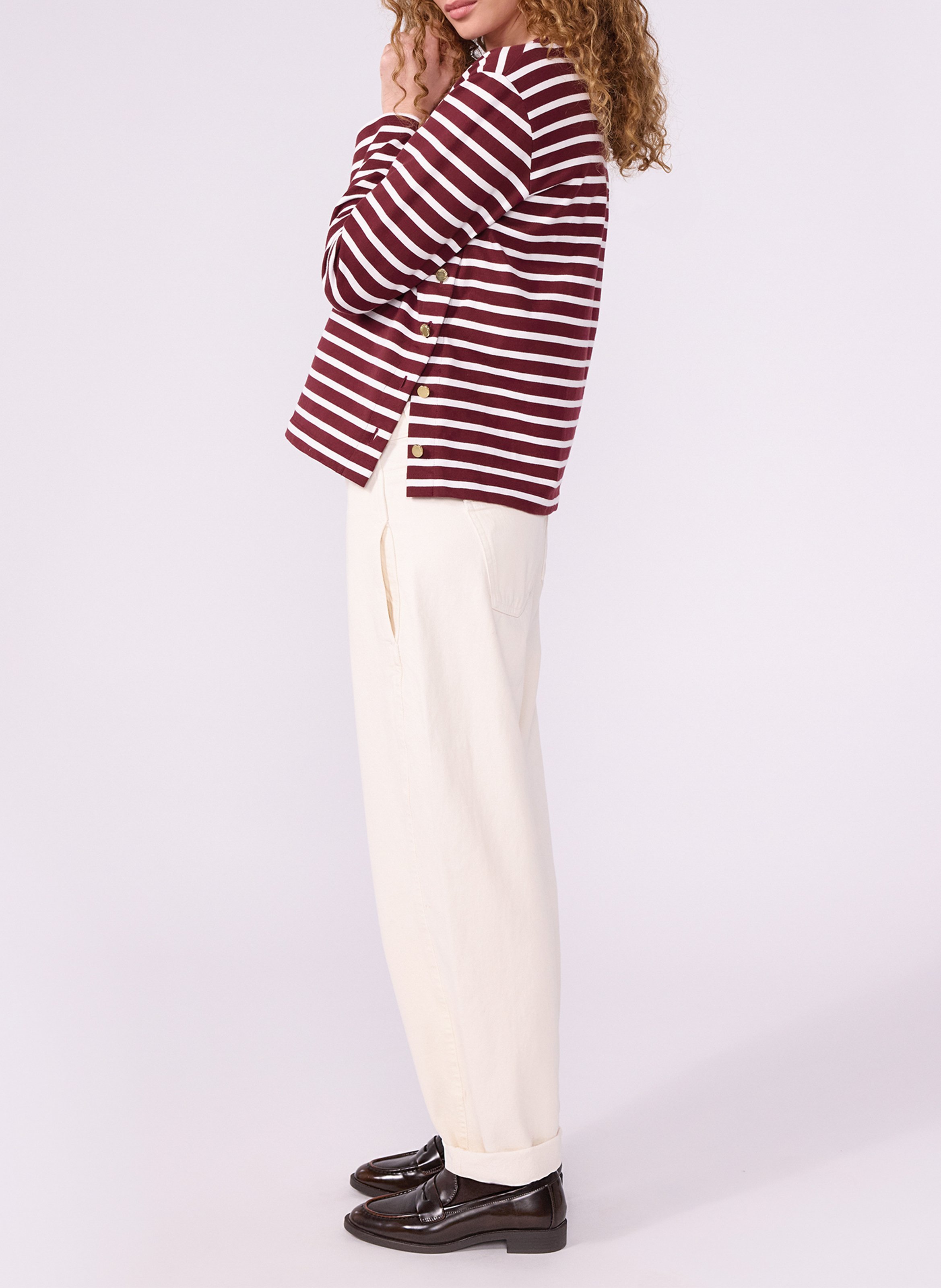 Tee-shirt droit à rayures PETIT BATEAU Multicolore