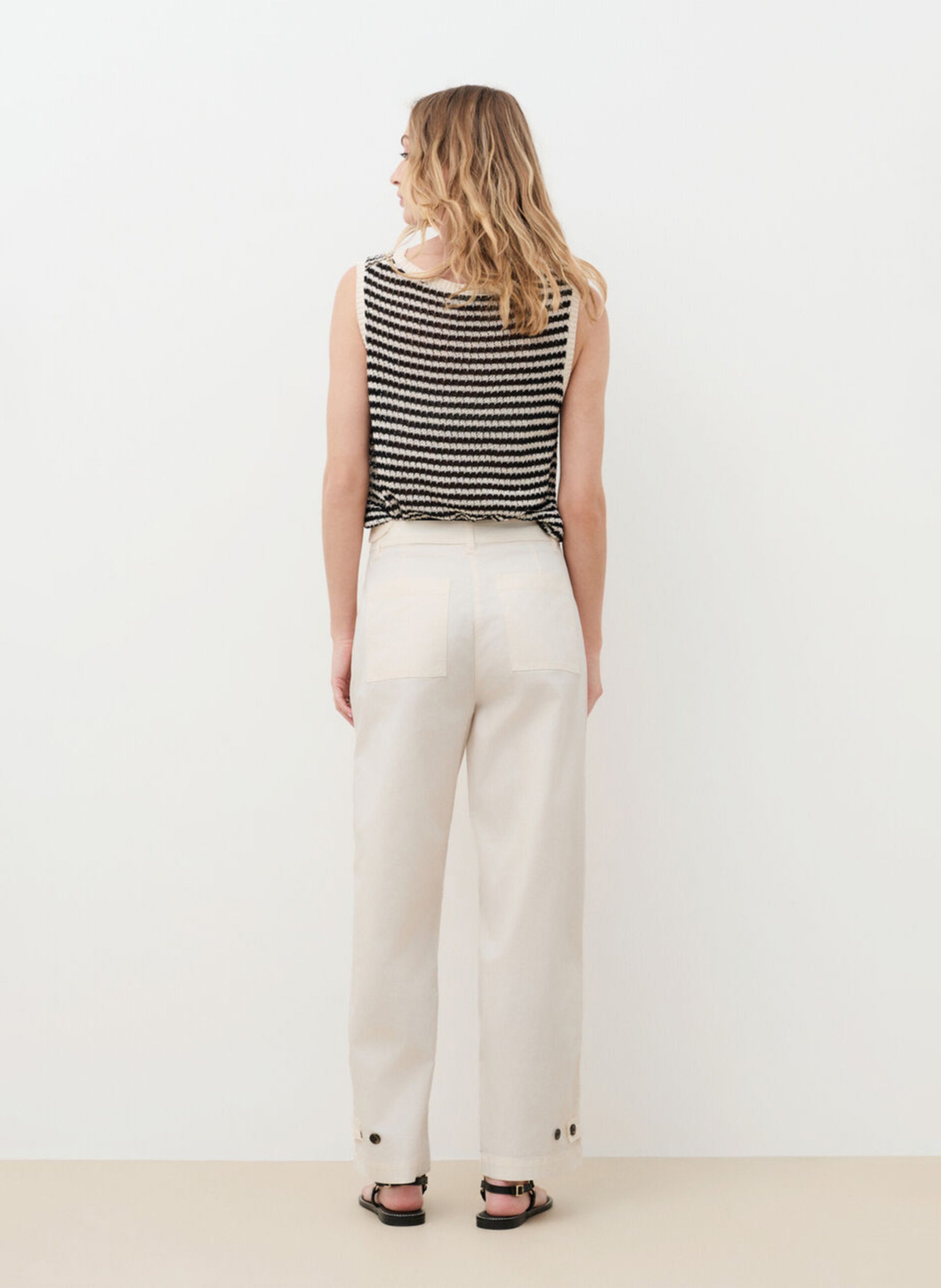 Jean droit en coton mélangé CAROLL Beige