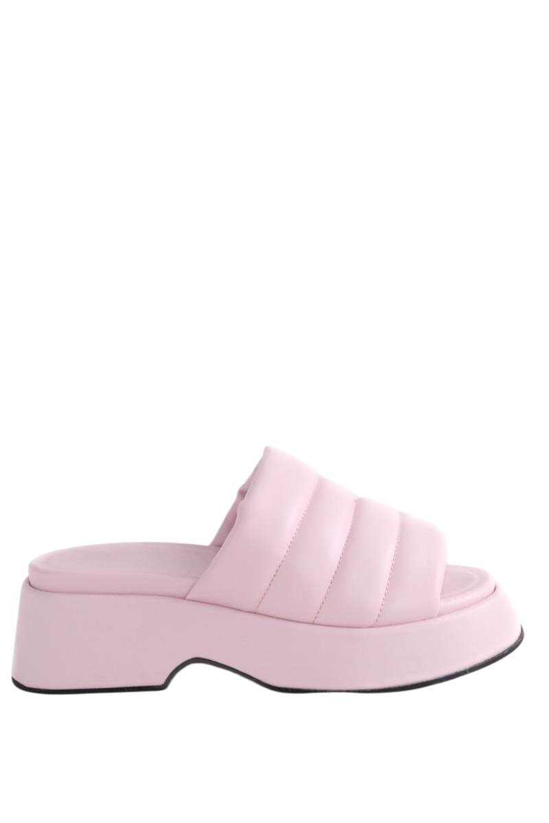 Faux leather sandals GANNI - Seconde Main Pink