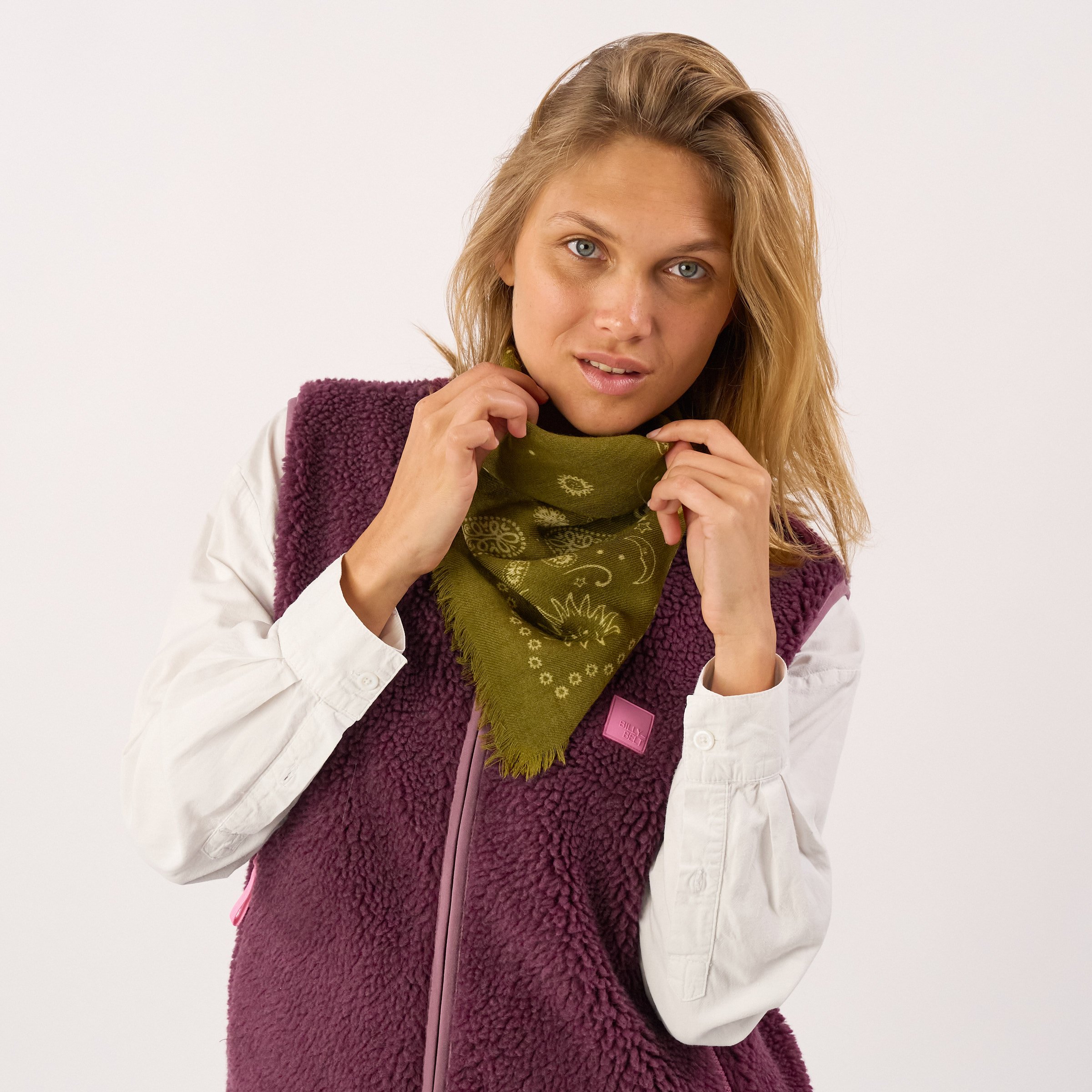 Small wool scarf alice | Khaki BILLYBELT Women