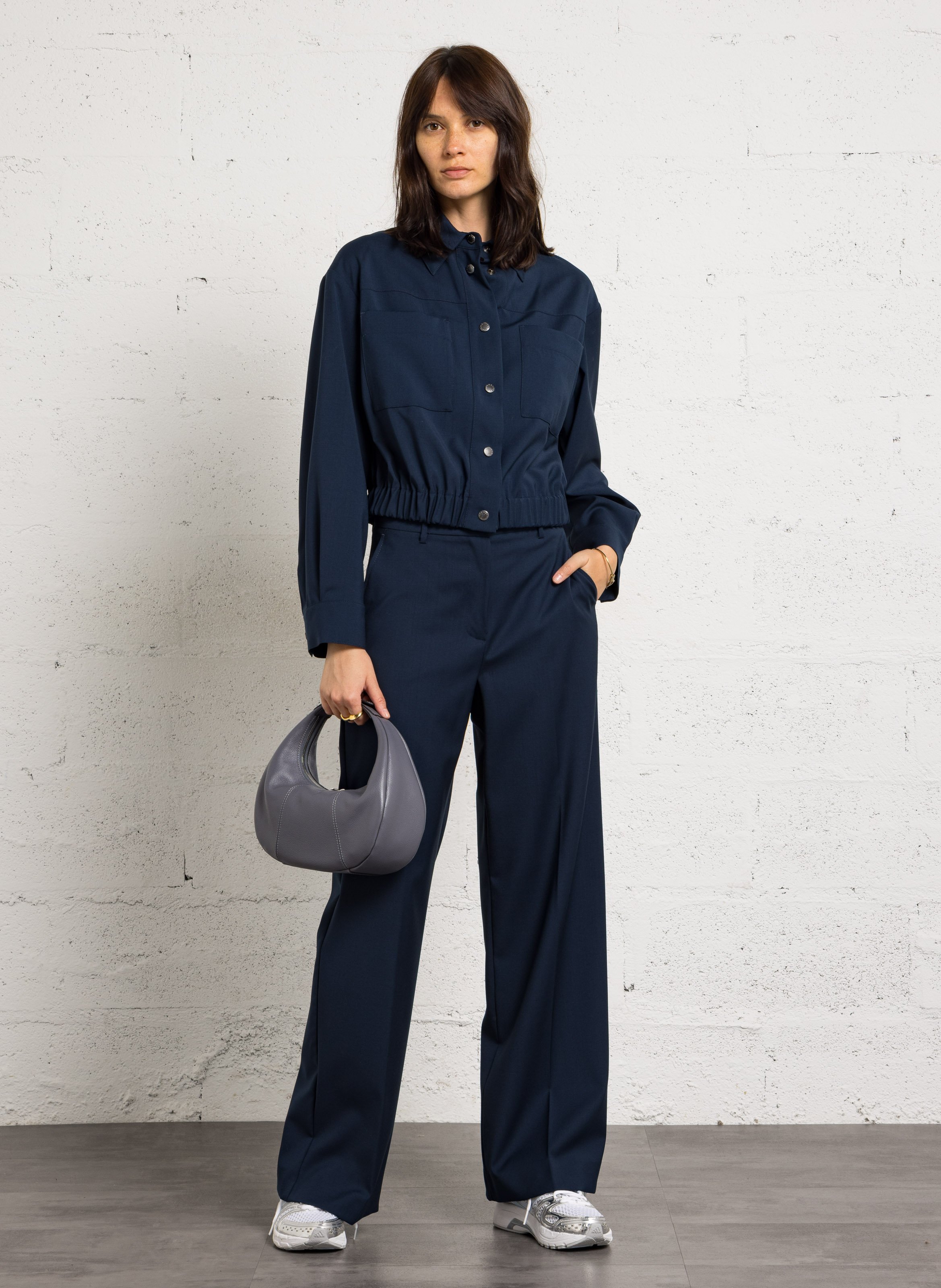 Wide-leg wool pants MAX MARA WEEK END Blue