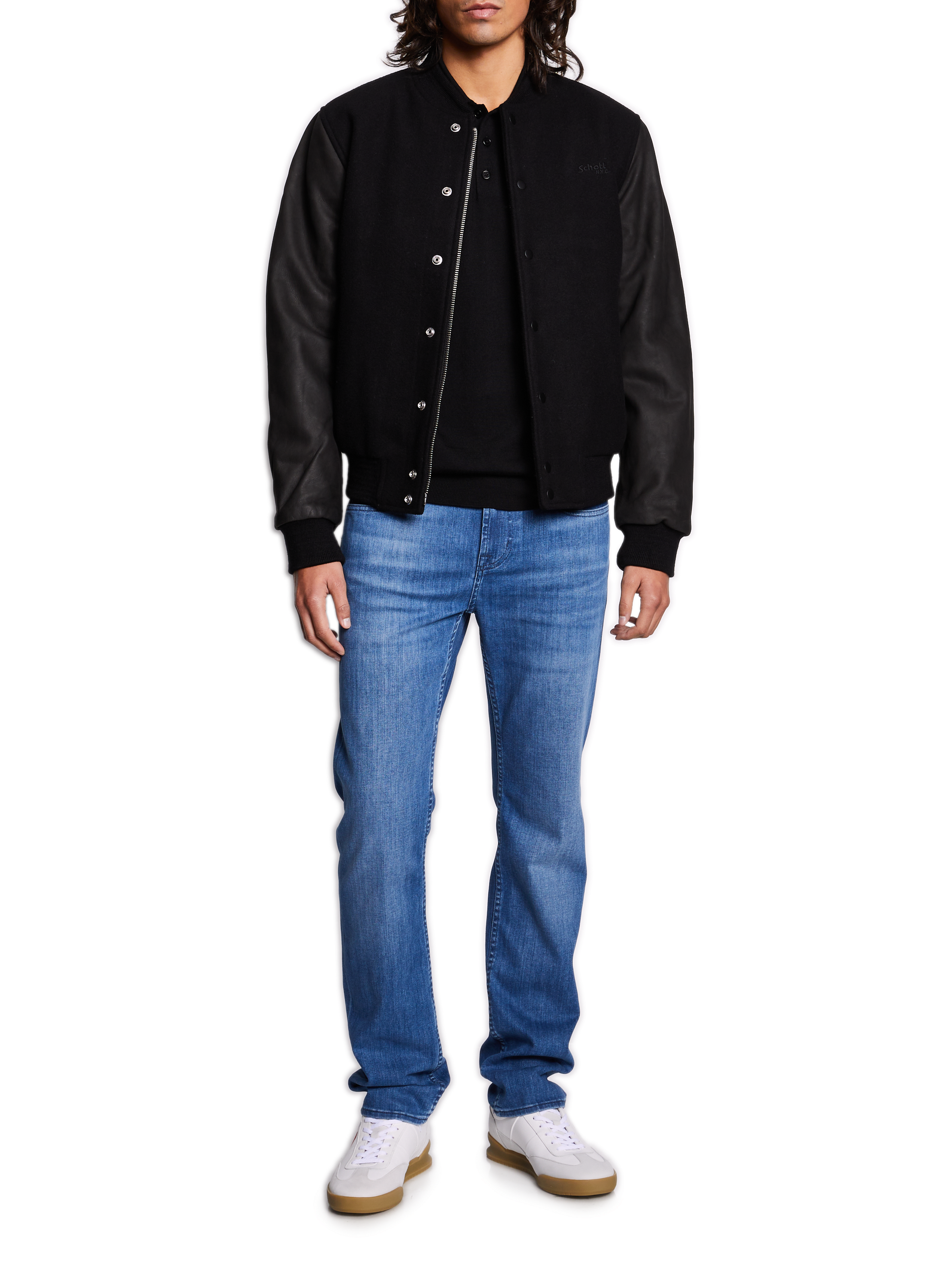 Long-sleeve merino wool flex-p polo | Black AU PRINTEMPS PARIS Men