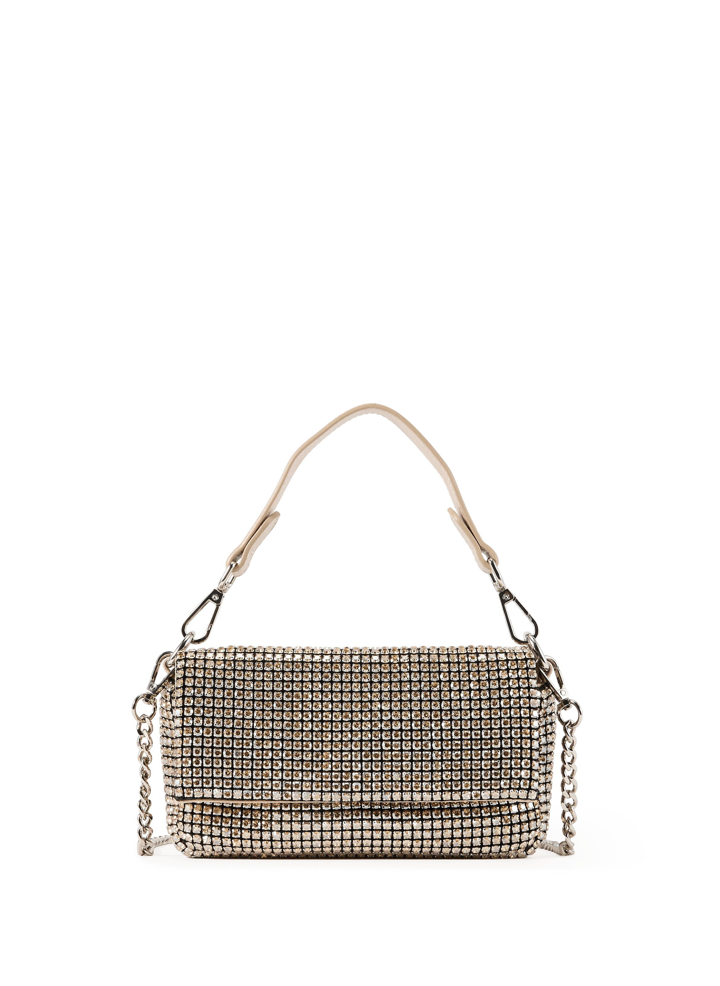 Rhinestone Clutch with Shoulder Strap AU PRINTEMPS PARIS Golden