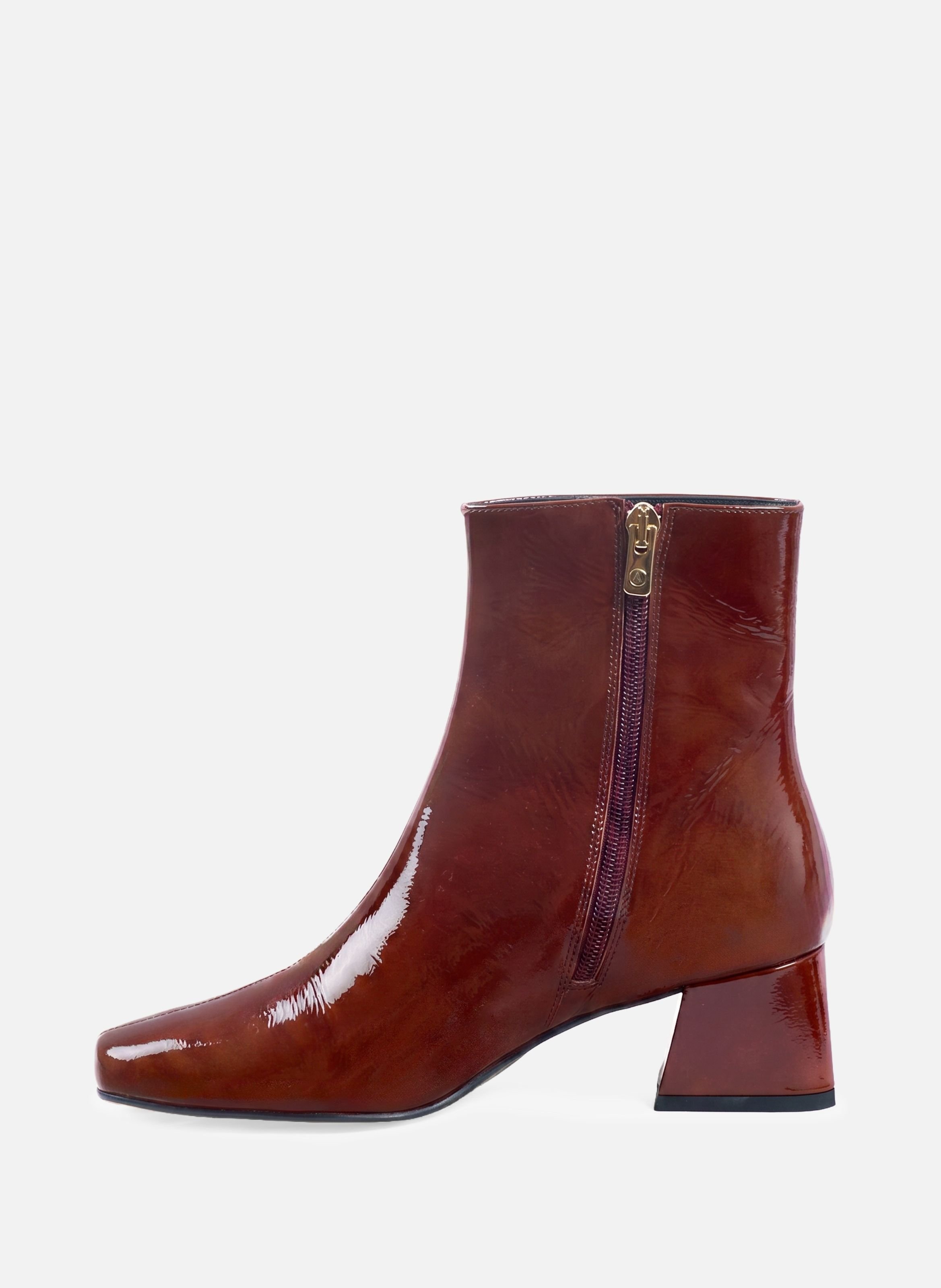 Diane patent leather square heel ankle boots JULES & JENN Red
