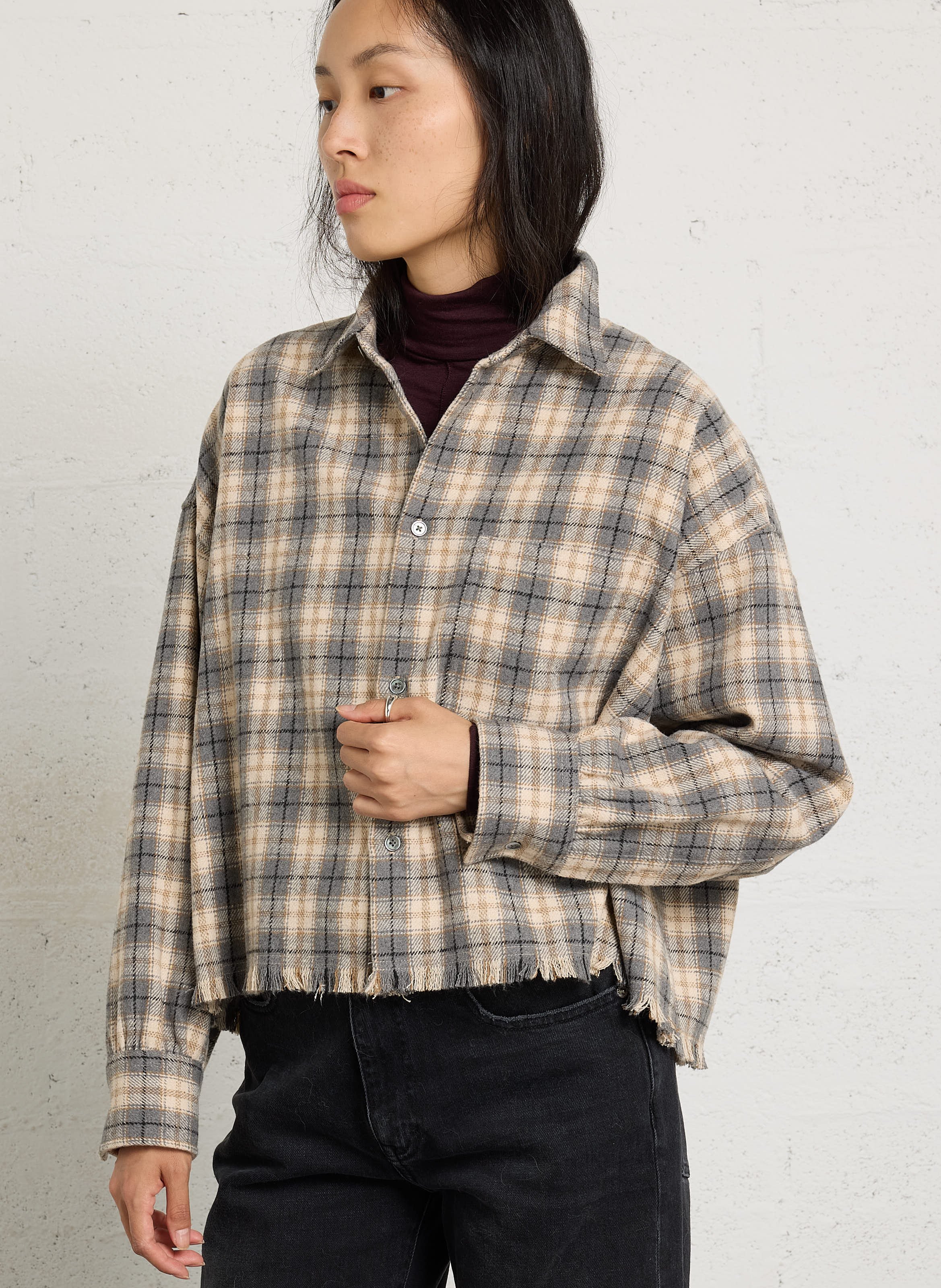 Checkered Button-Up Jacket BELLEROSE Green