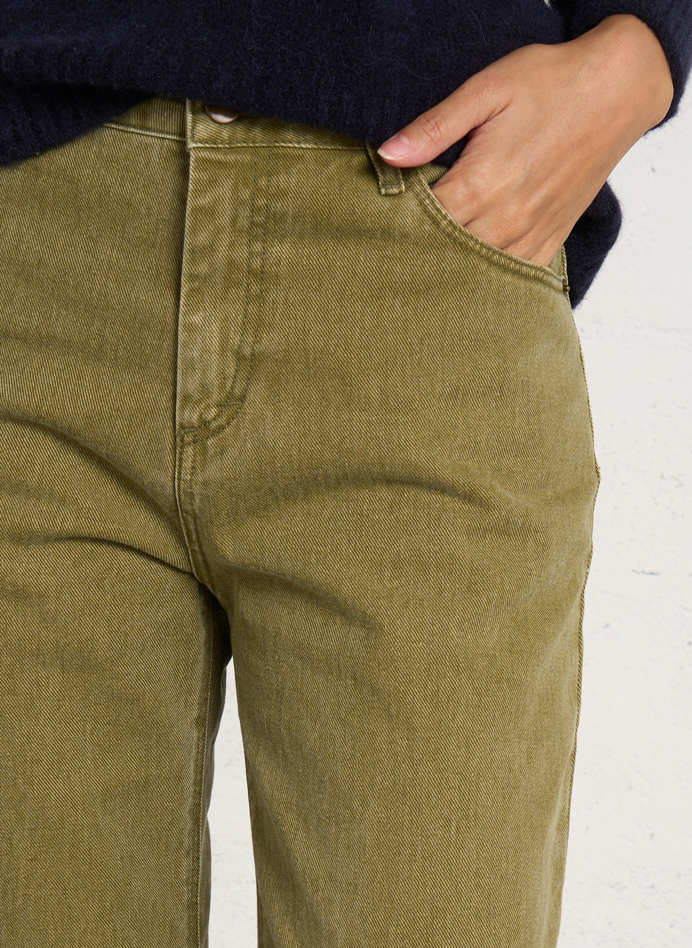Jean droit en coton SOEUR Vert