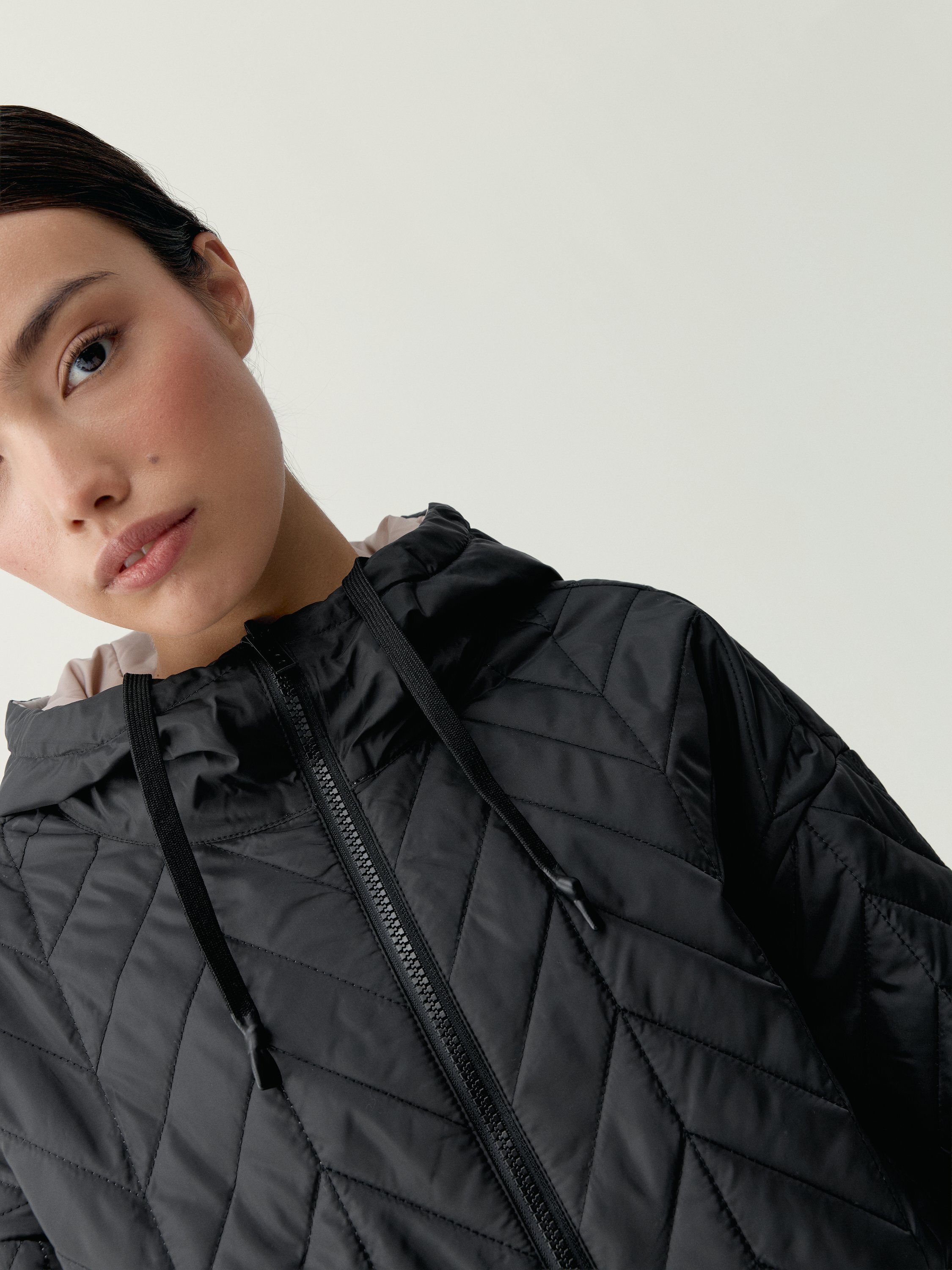 Women's reversible hooded sports coat BORN Black