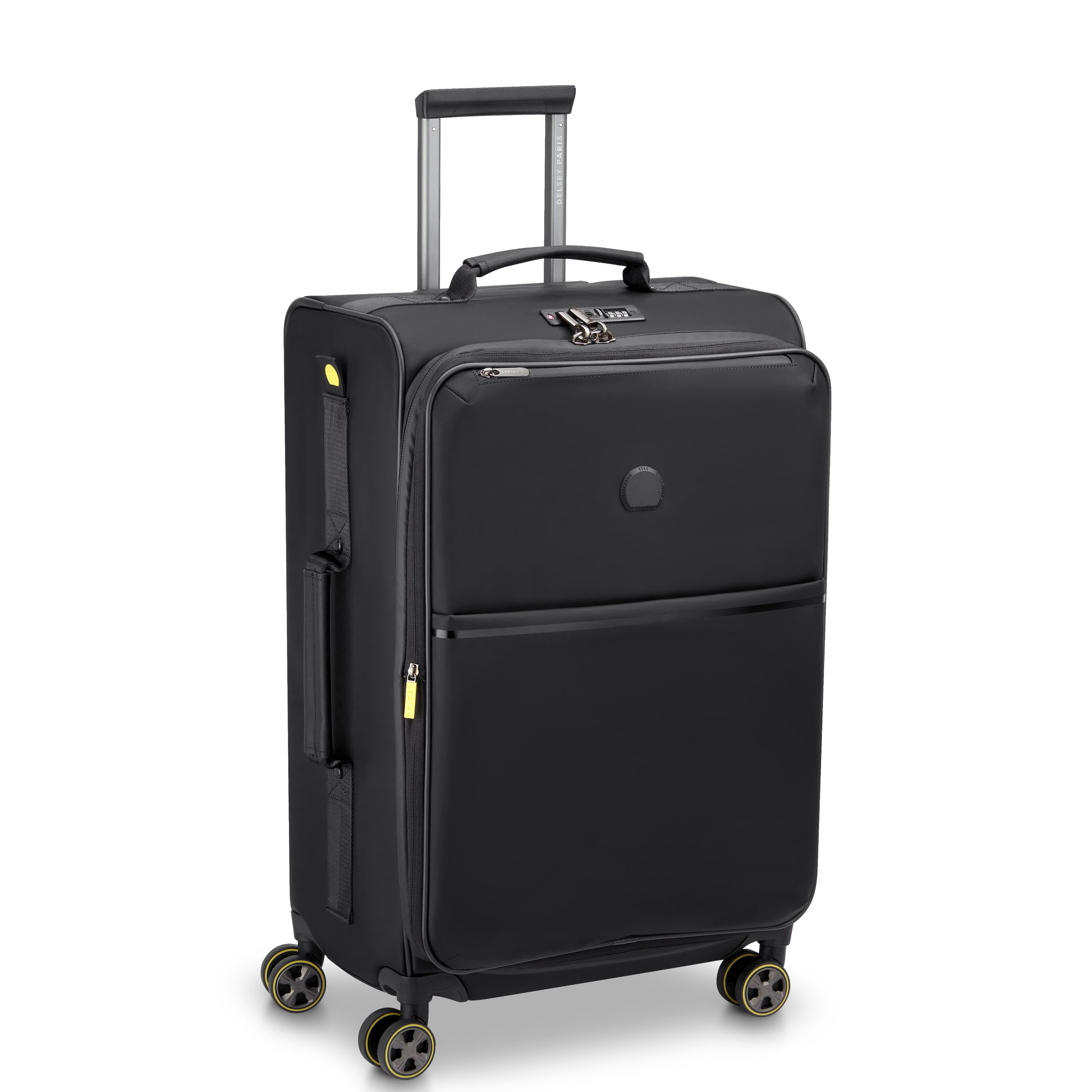 Soft-sided checked suitcase - size L DELSEY PARIS Black