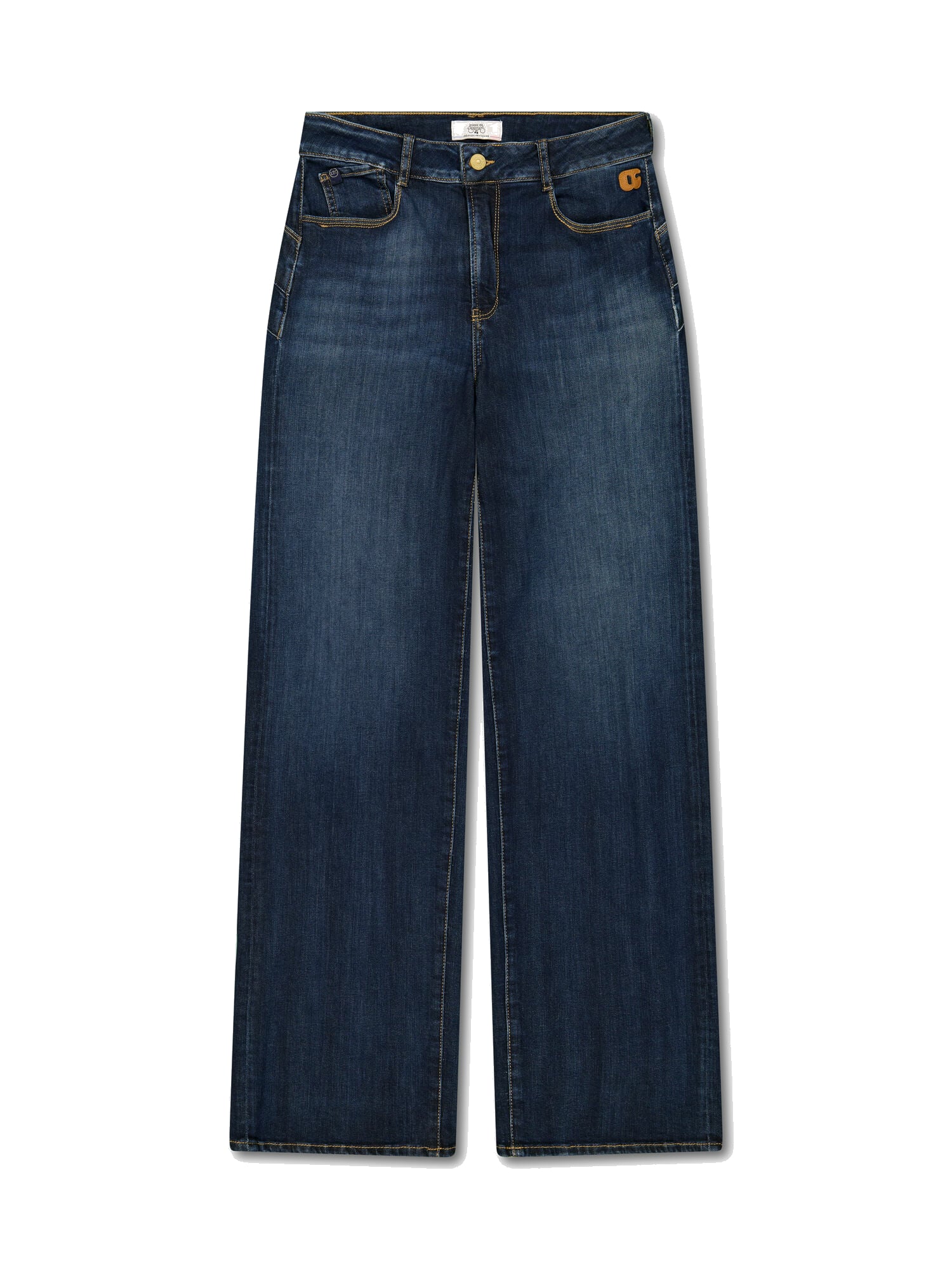 High-waisted loose-fit zip jeans LE TEMPS DES CERISES Blue
