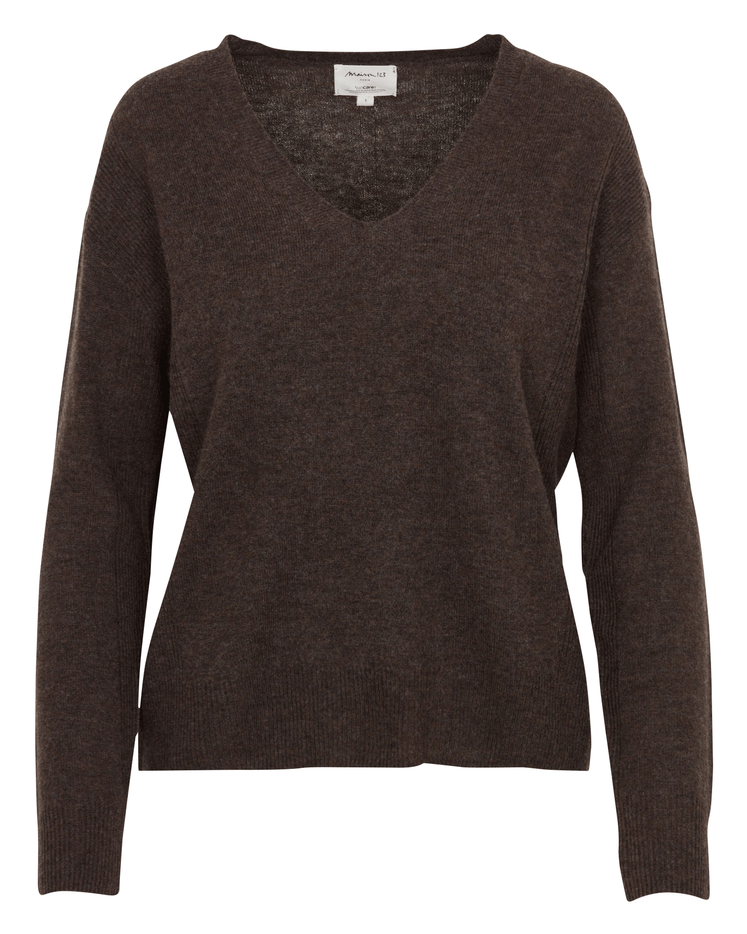 Pull droit col v en laine MAISON 123