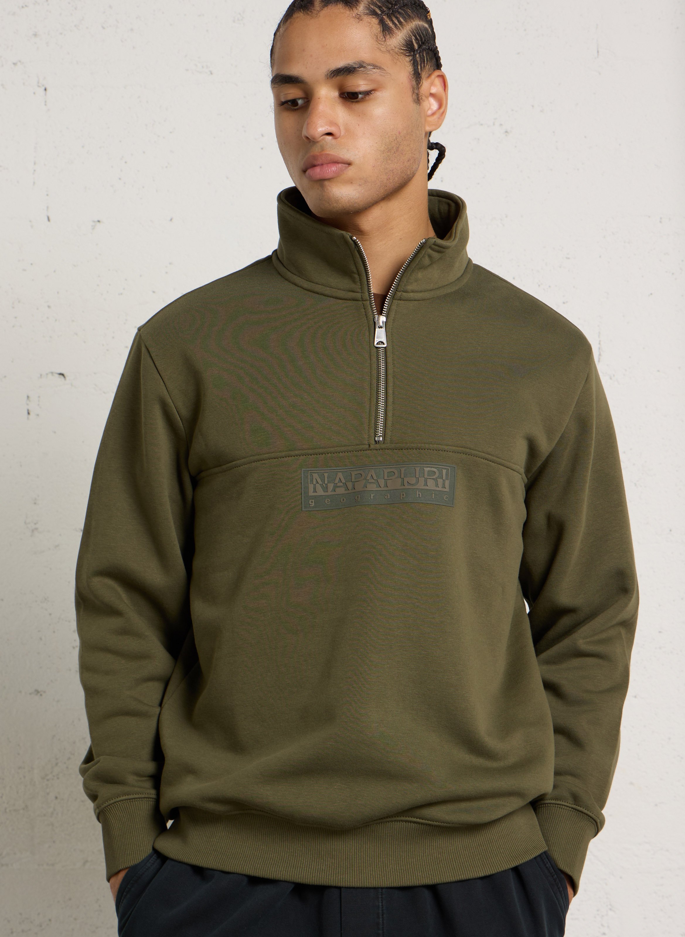 Straight cotton-blend sweater NAPAPIJRI Green