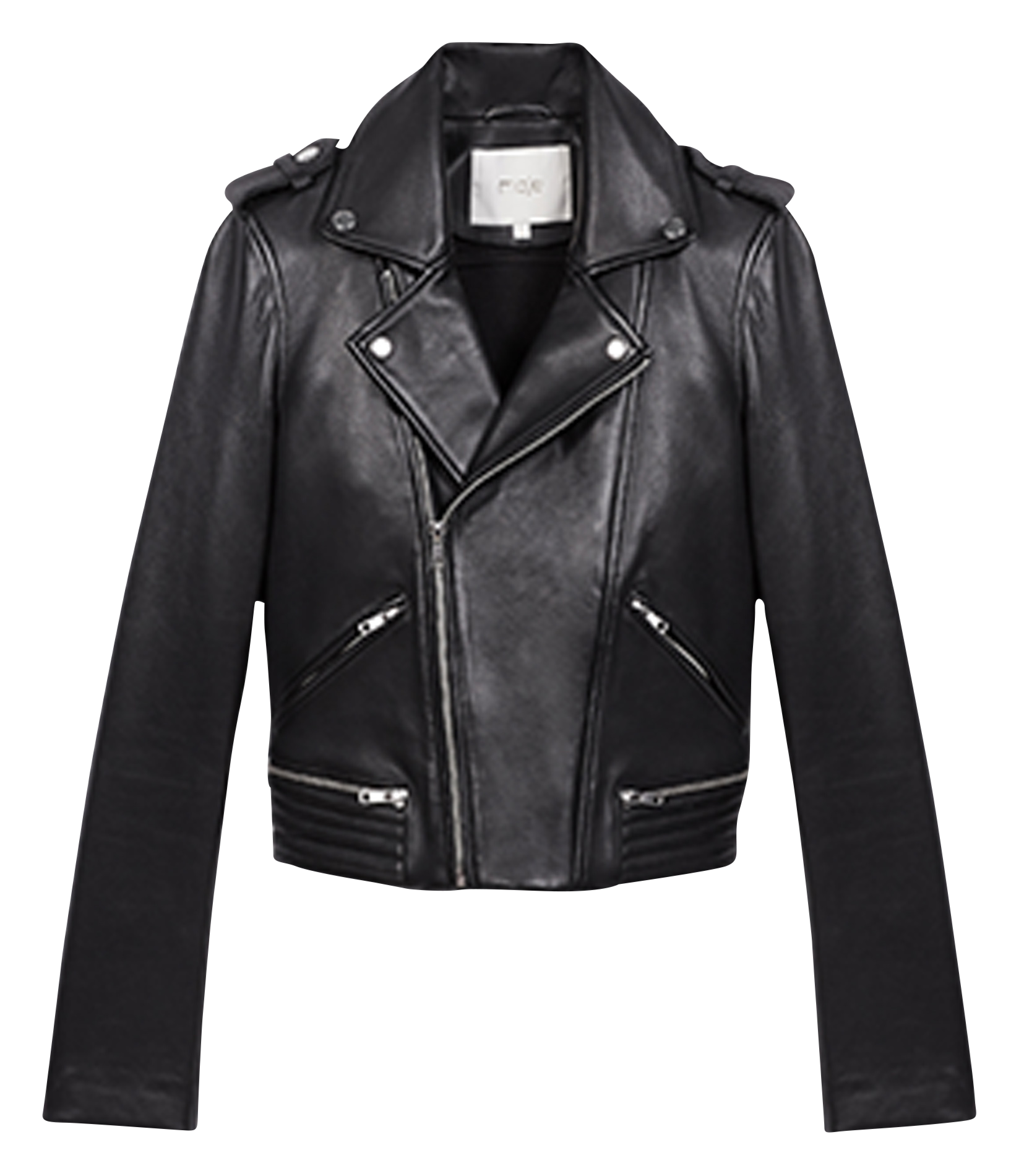 Blouson court en cuir MAJE Noir