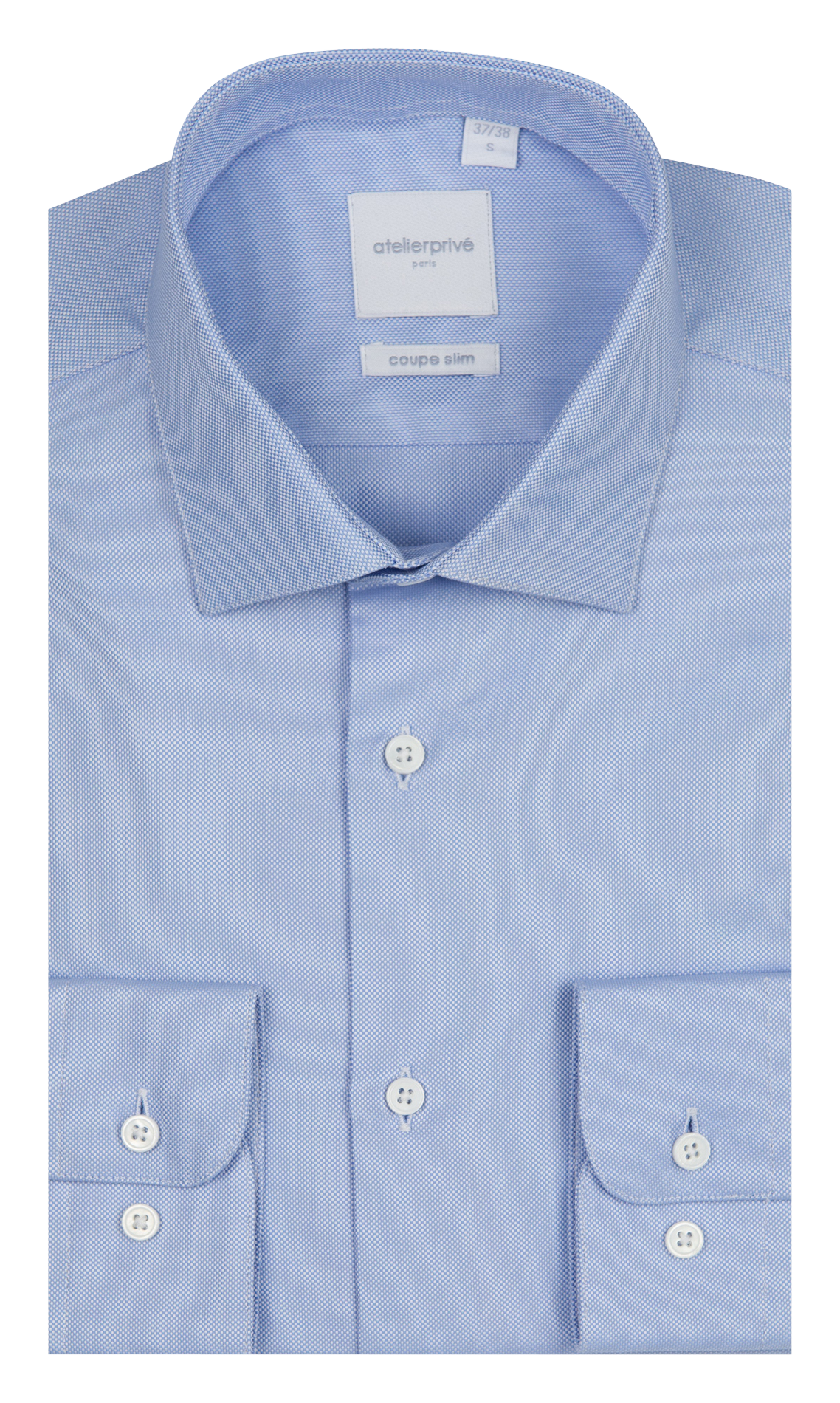 Slim-fit cotton shirt with classic collar ATELIER PRIVE Blue