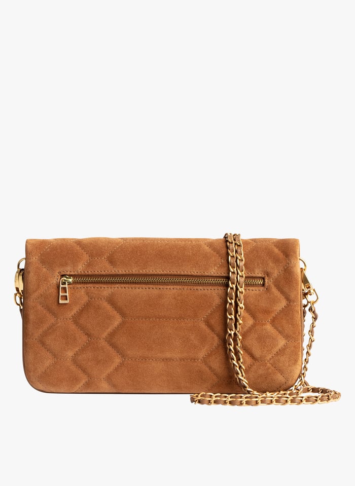 Cerise suede 2025 clutch bag