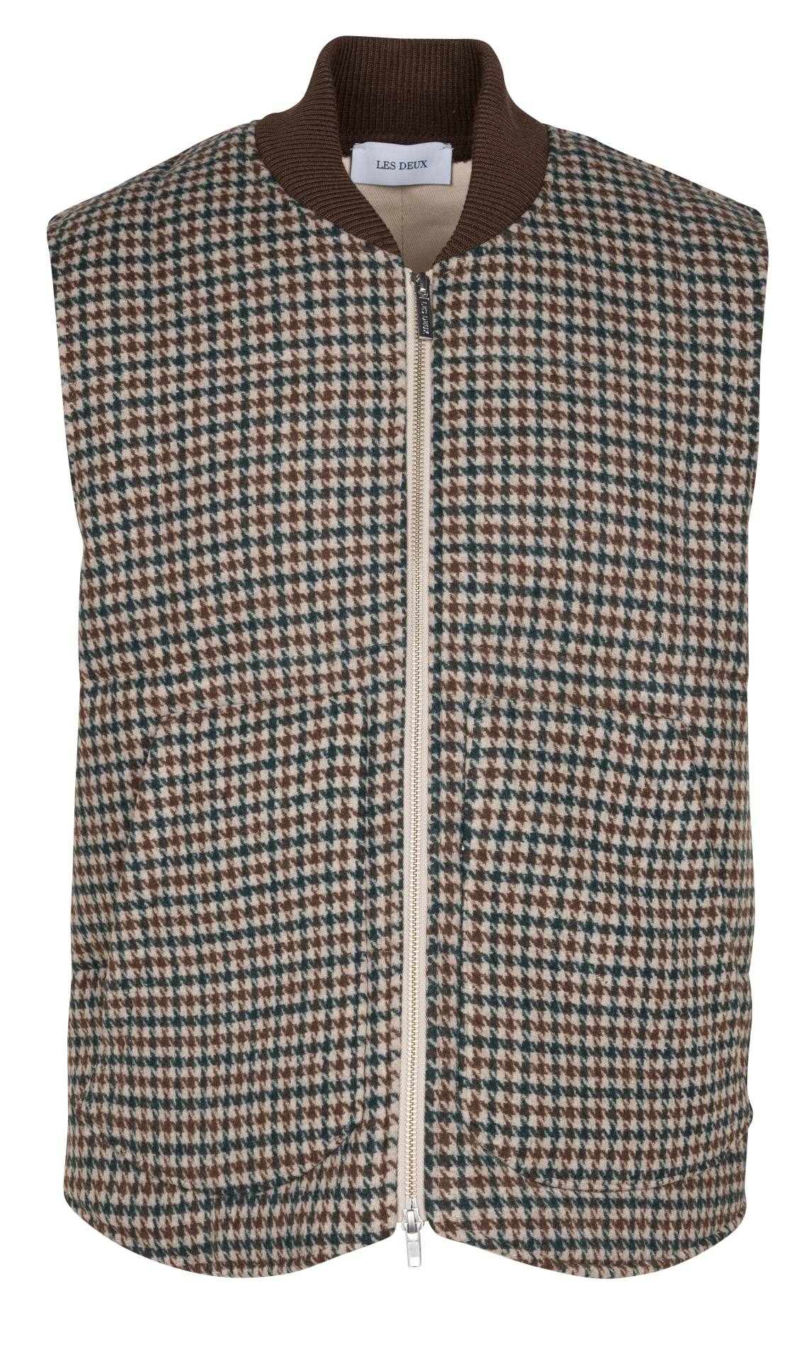 Veste col rond à motif pied de poule en laine mélangée LES DEUX Multicolore