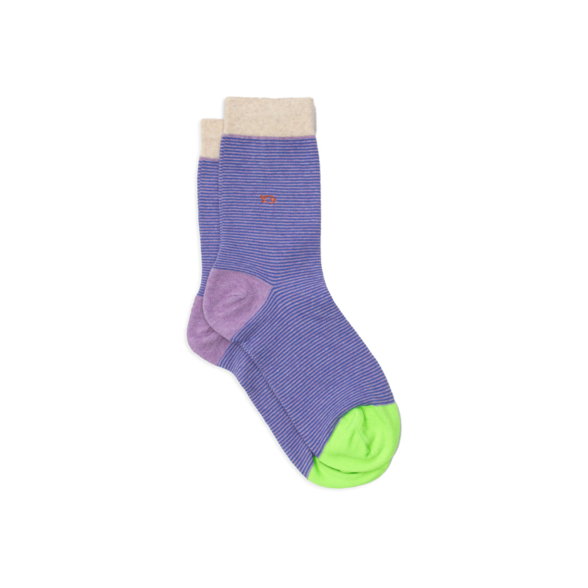 Striped combed cotton socks BILLYBELT Purple