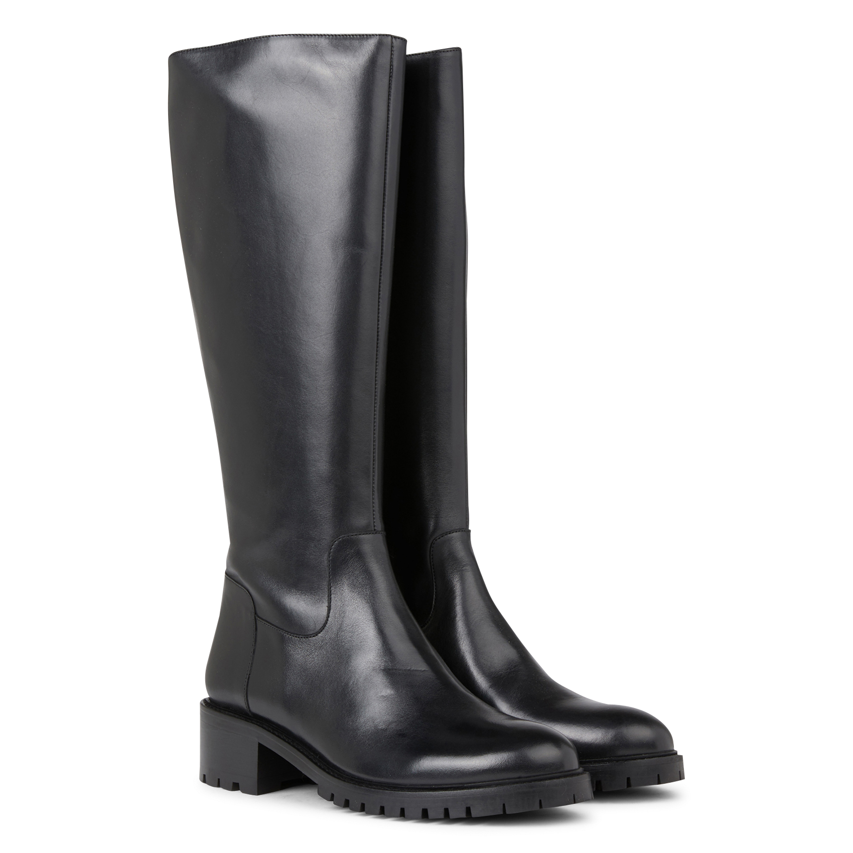 Bottes hautes crantées en cuir  MELLOW YELLOW Noir