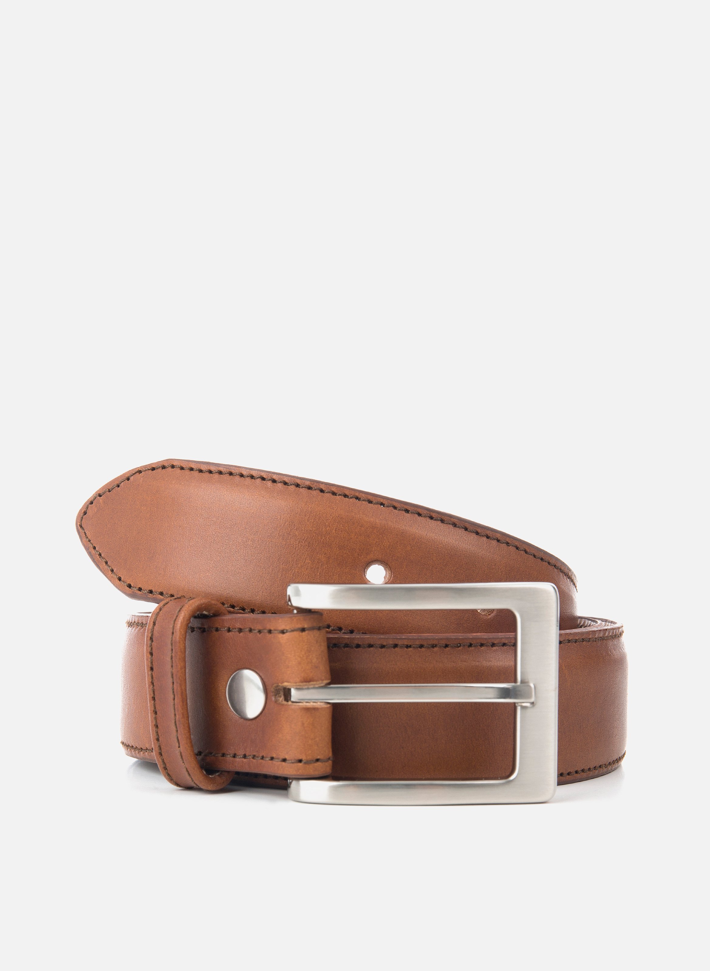 Classic smooth leather belt JULES & JENN Brown