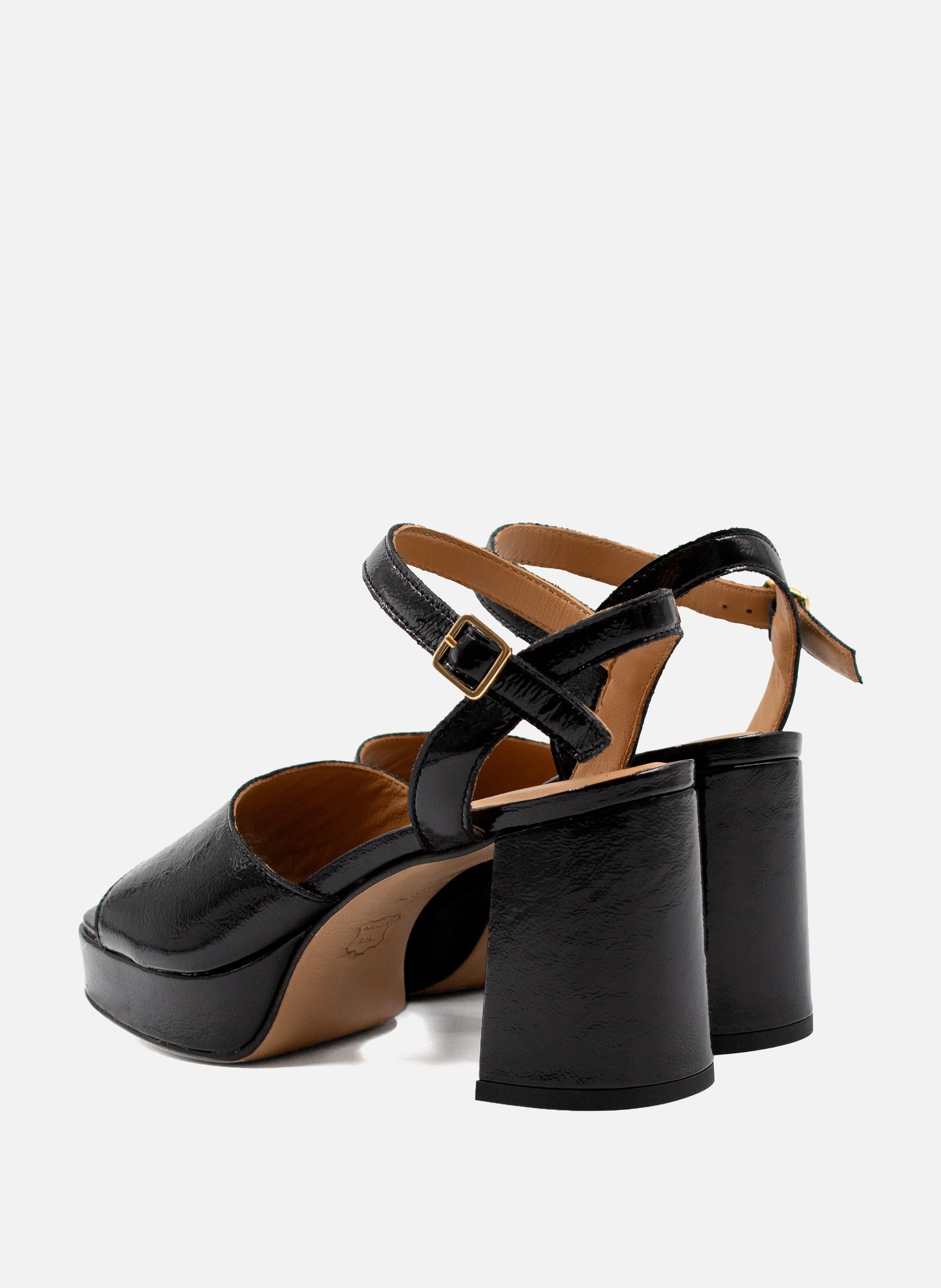 Patent leather platform sandals JULES & JENN Black