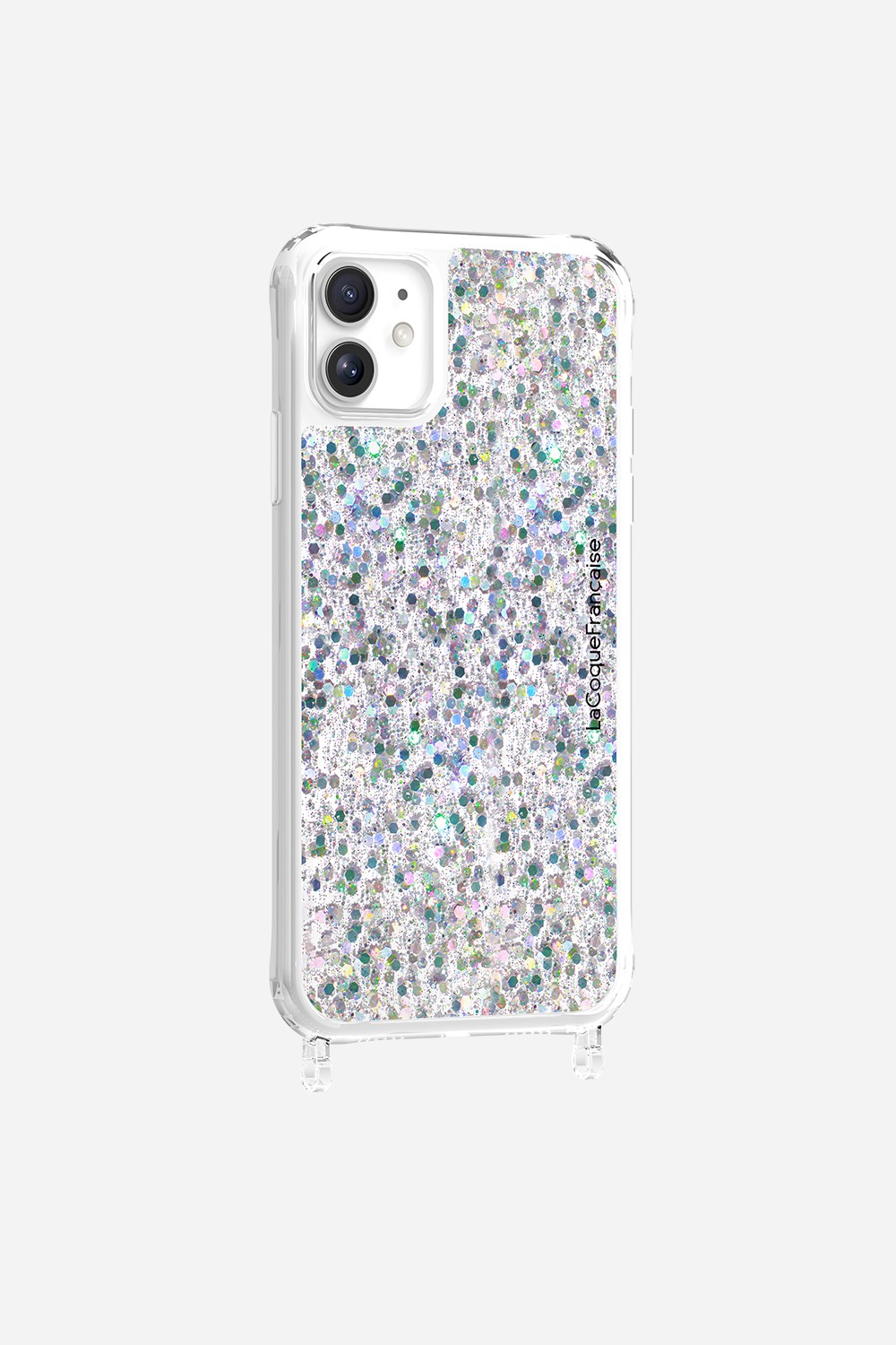 Glitter phone case with rings for iPhone 11 LA COQUE FRANCAISE Silver
