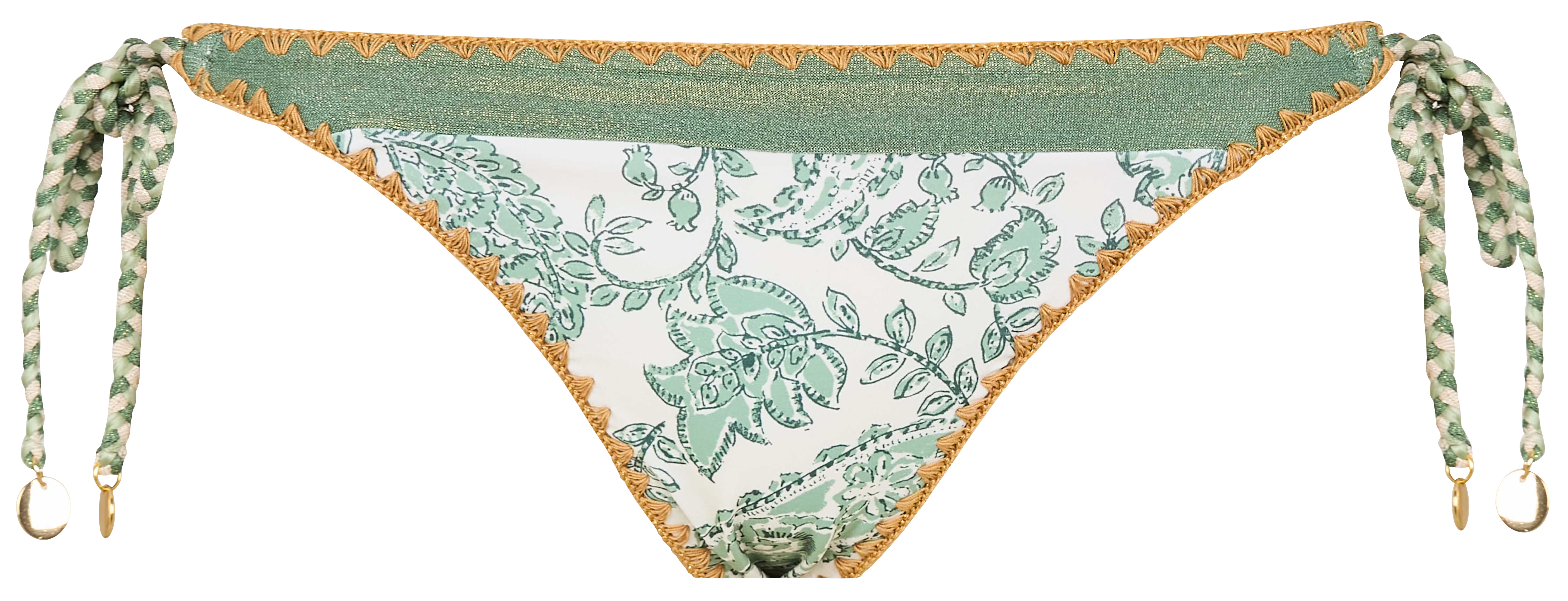 Bas de bikini imprimé en fibres recyclées mélangées BANANA MOON Beige