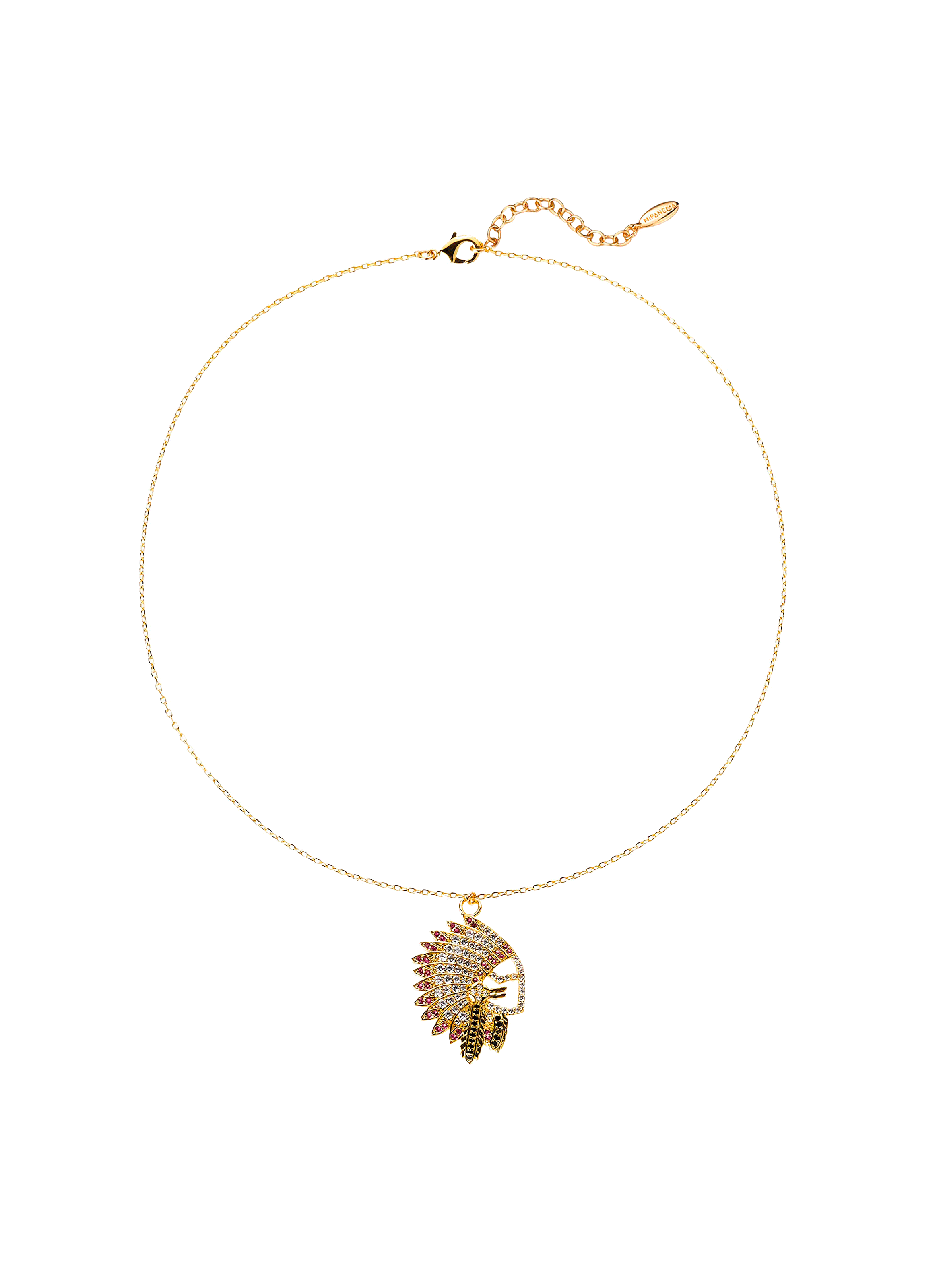 Chain necklace with central rhinestone pendant HIPANEMA Multicolored