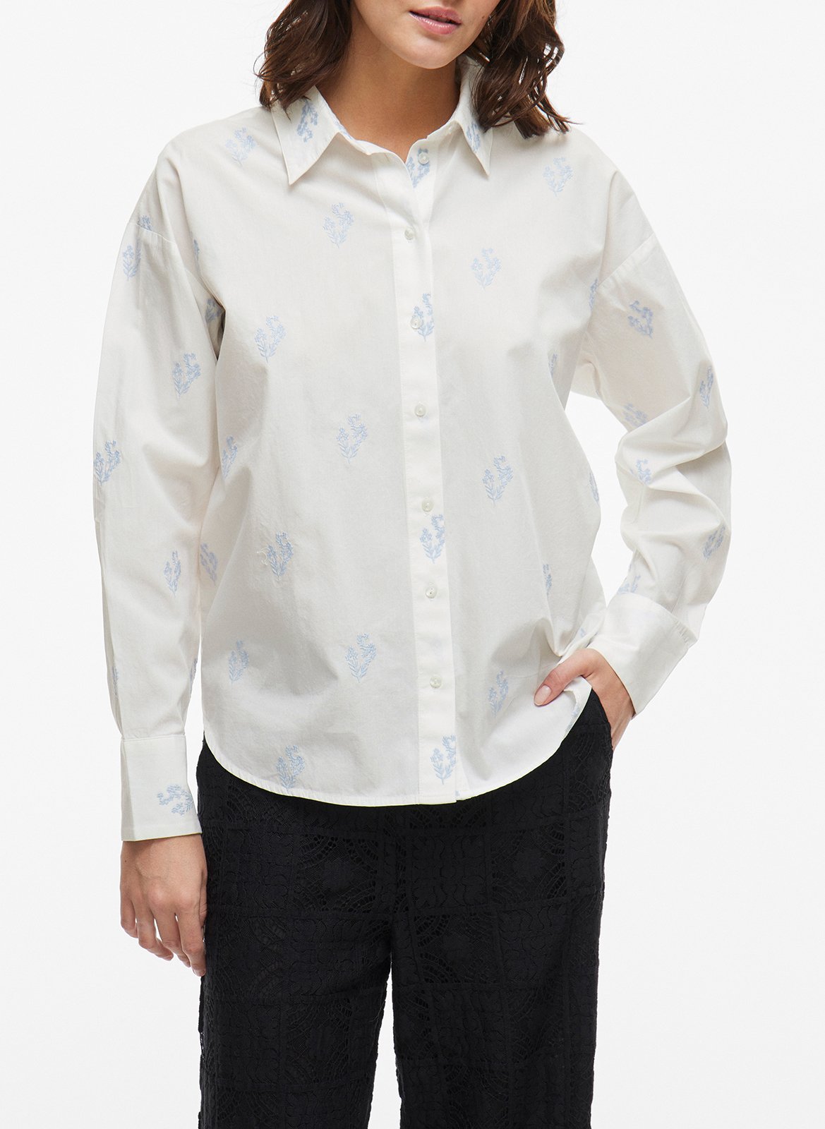 Floral button-up shirt VILA White