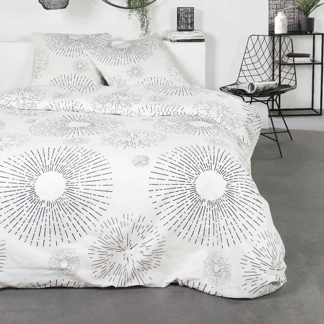 Printed cotton bed set TODAY LINGE DE MAISON White