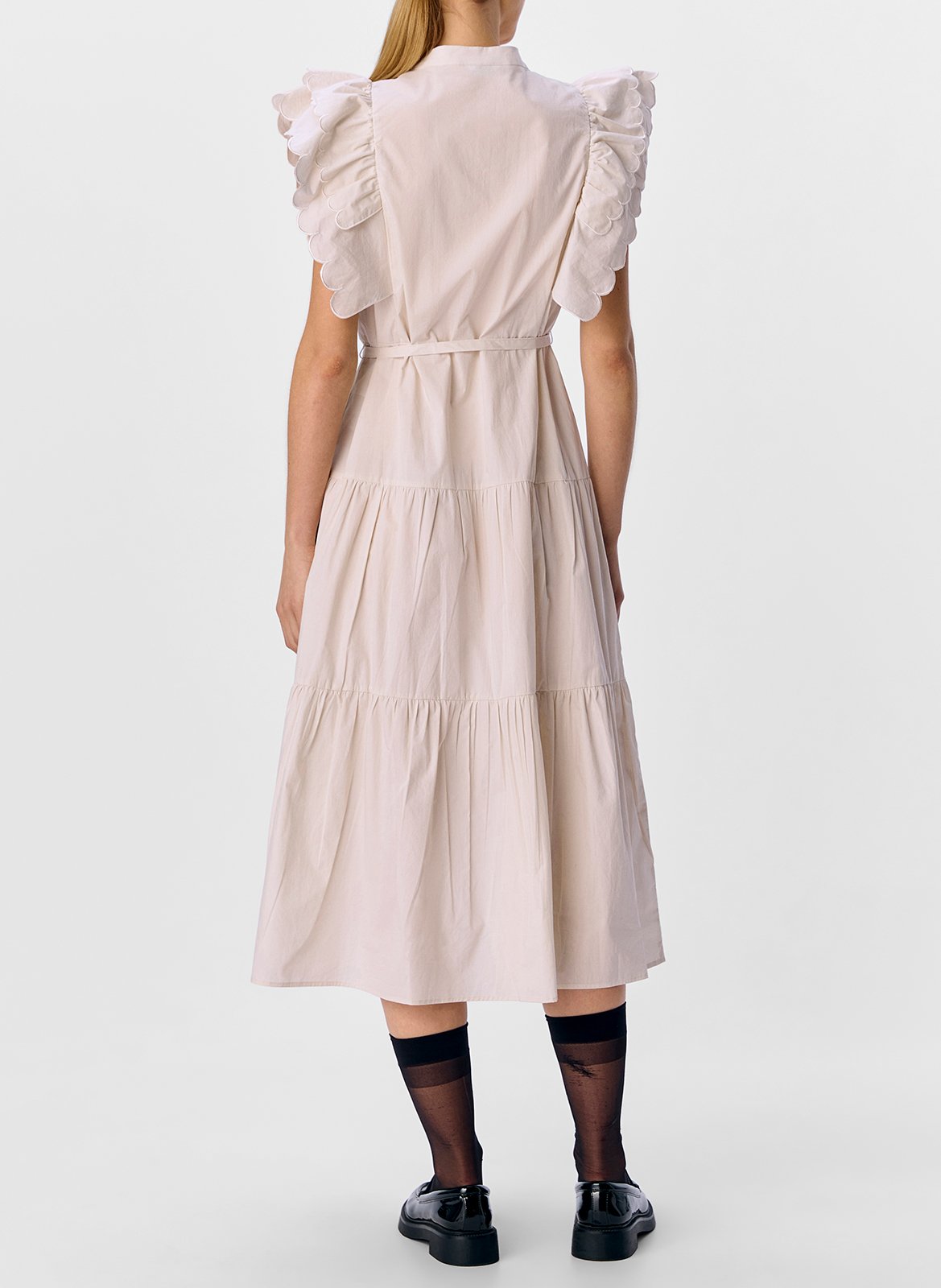Long cotton-blend dress OBJECT Beige