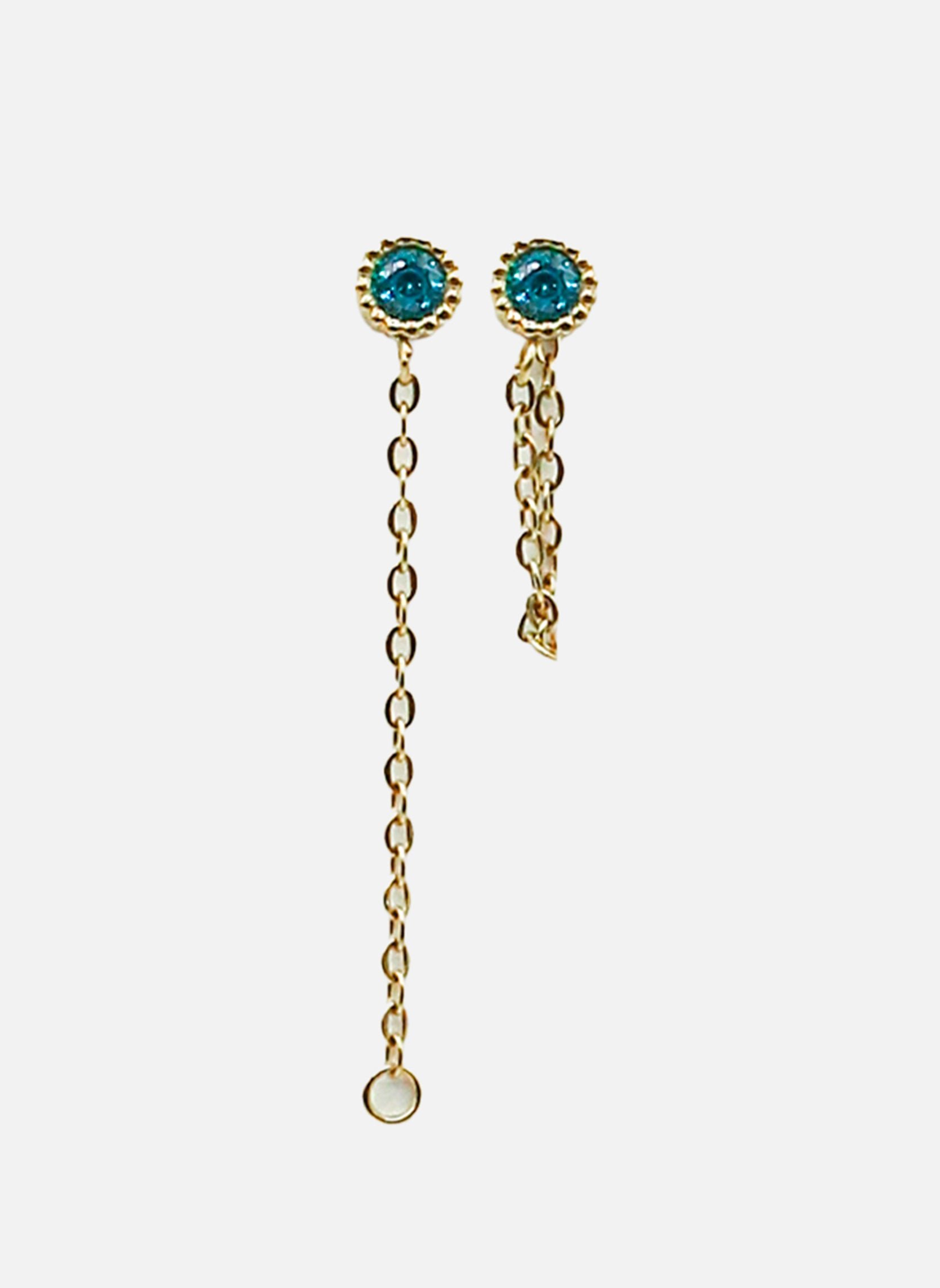 Round bala ear studs AEC Paris Blue
