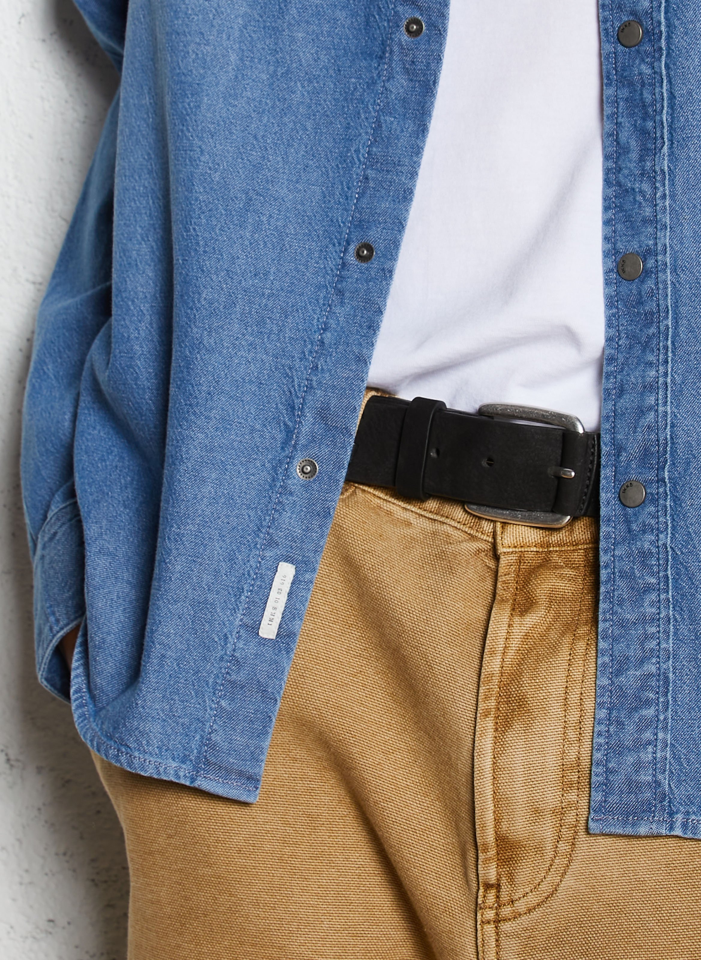 Gerade geschnittenes Jeanshemd mit Knopfleiste IKKS Blau