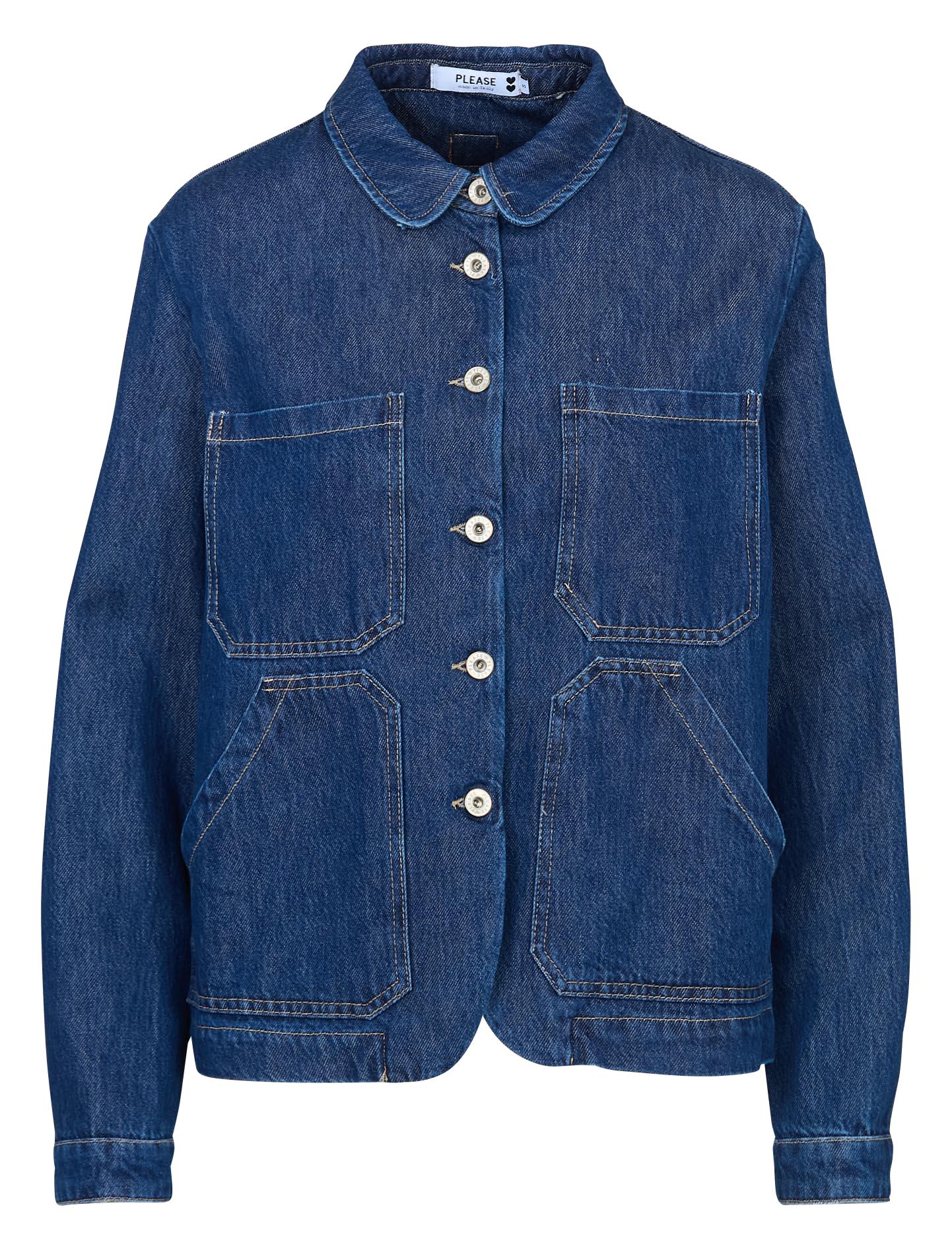 Denim jacket with Peter Pan collar PLEASE Blue